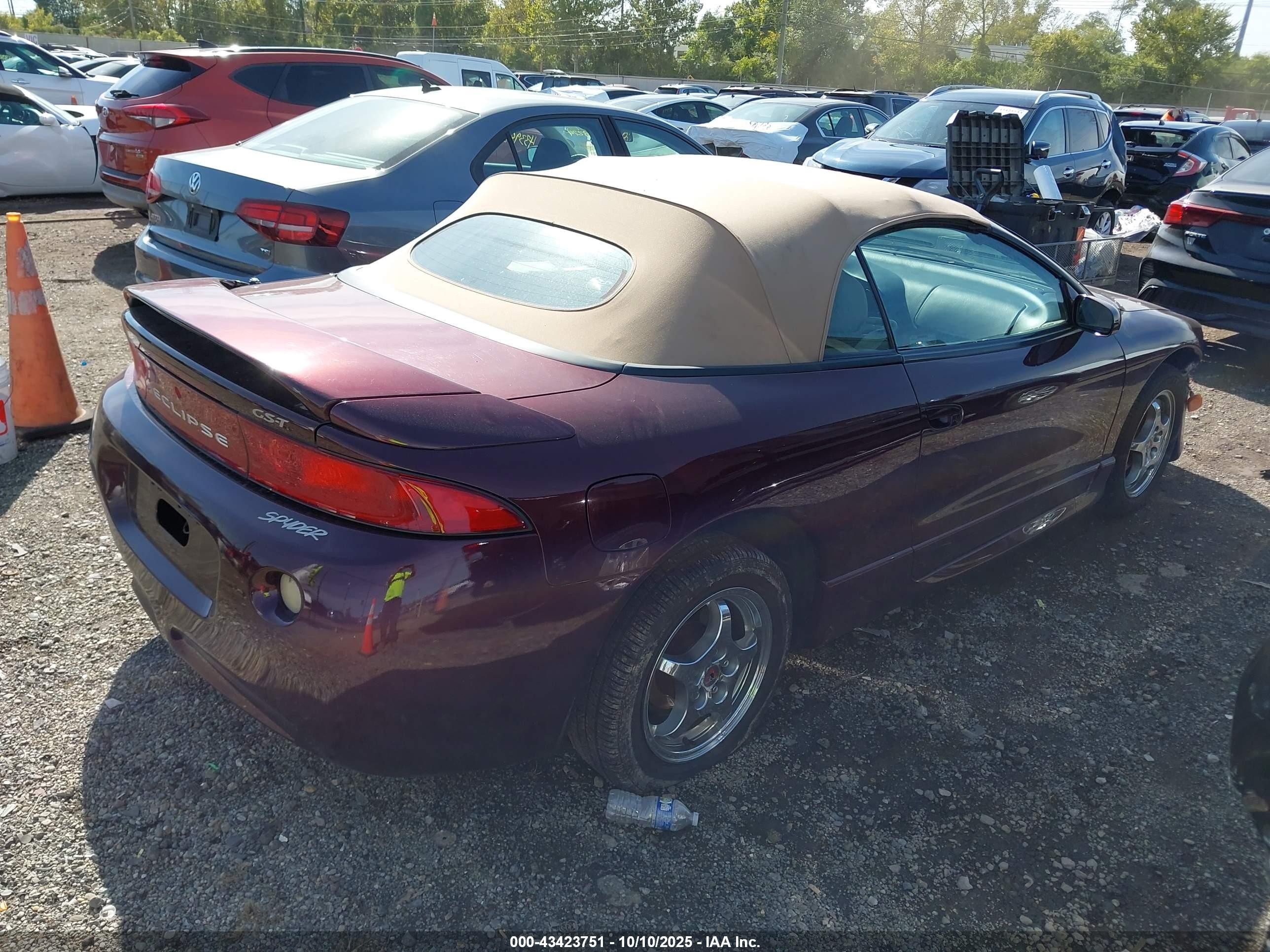 1997 Mitsubishi Eclipse Spyder Gst Maroon vin: 4A3AX55F6VE144878