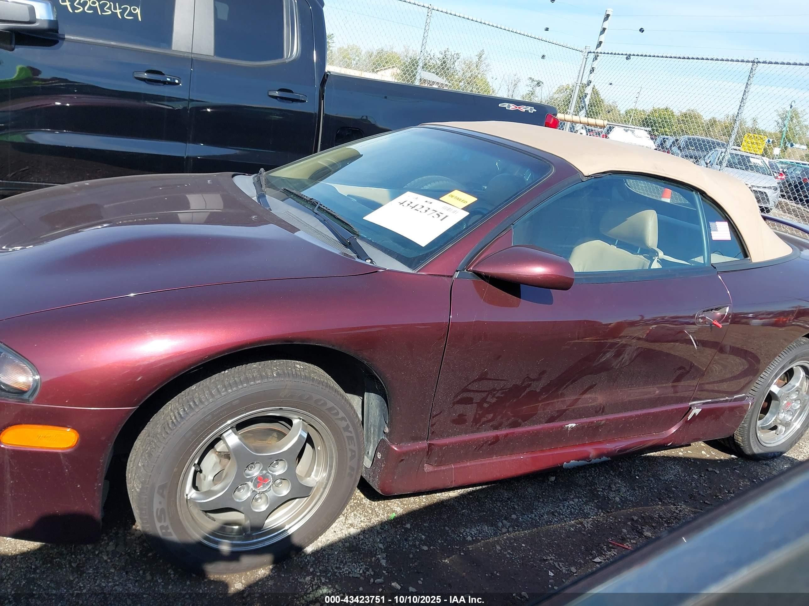 1997 Mitsubishi Eclipse Spyder Gst Maroon vin: 4A3AX55F6VE144878