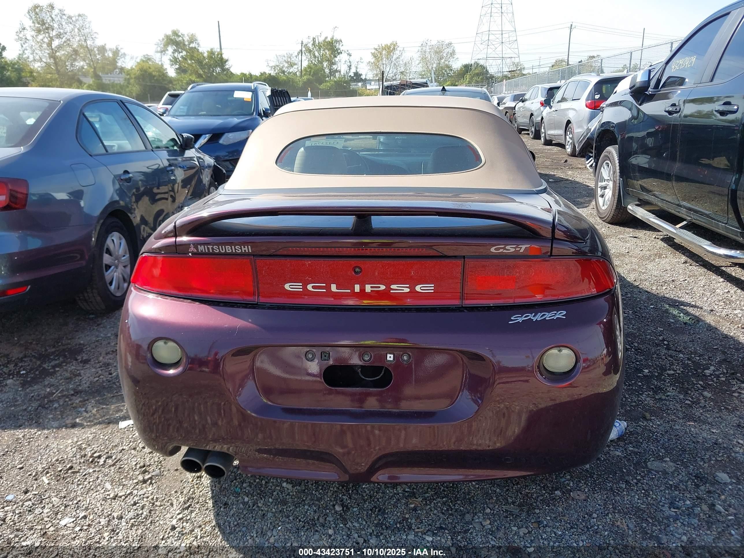 1997 Mitsubishi Eclipse Spyder Gst Maroon vin: 4A3AX55F6VE144878