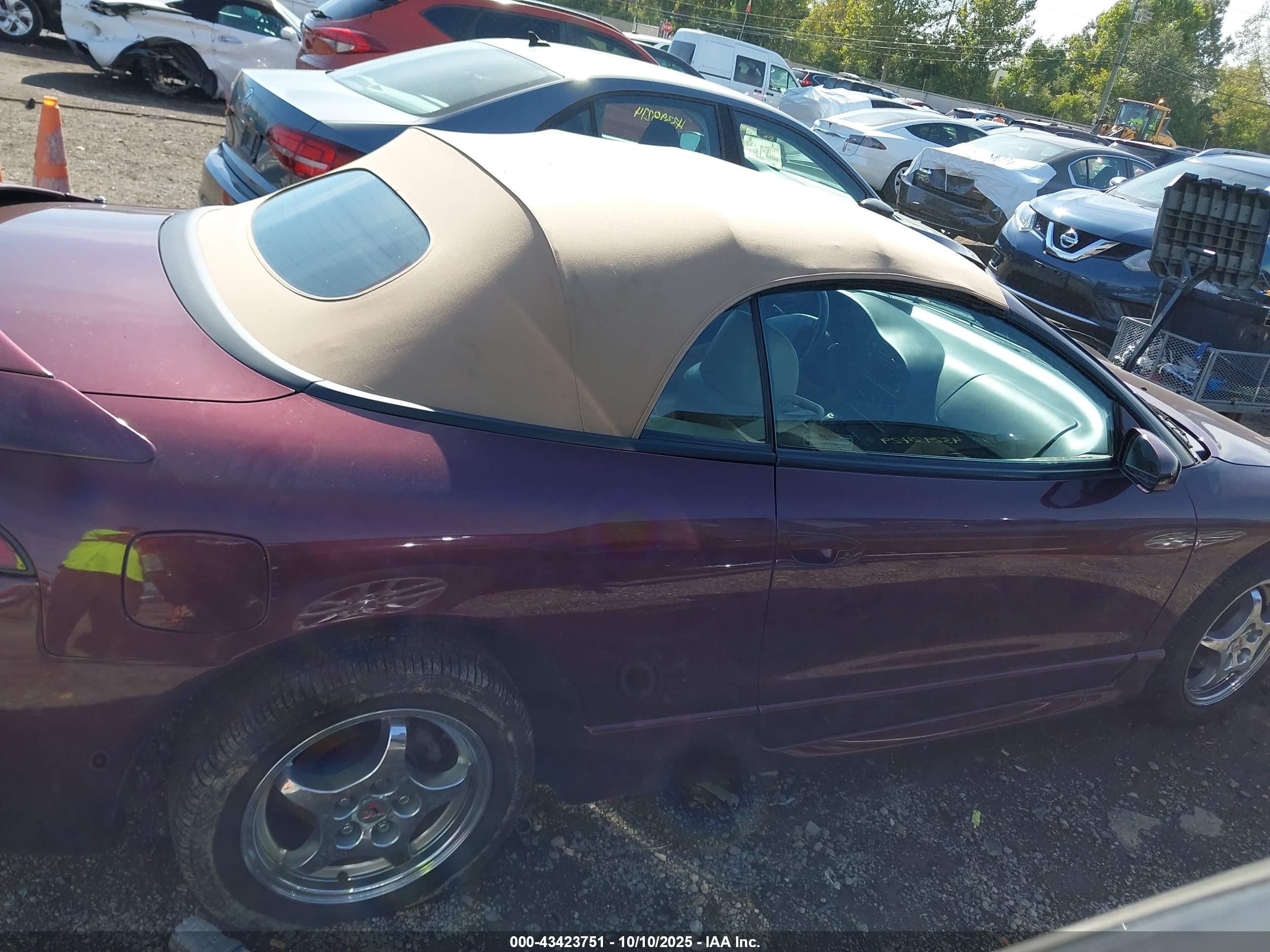 1997 Mitsubishi Eclipse Spyder Gst Maroon vin: 4A3AX55F6VE144878