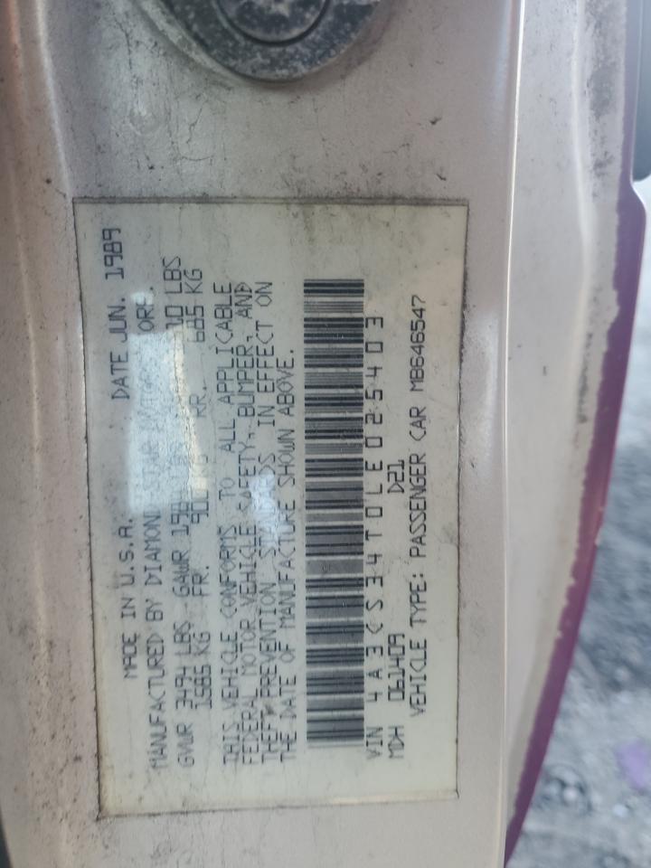 1990 Mitsubishi Eclipse Pink vin: 4A3CS34T0LE025403