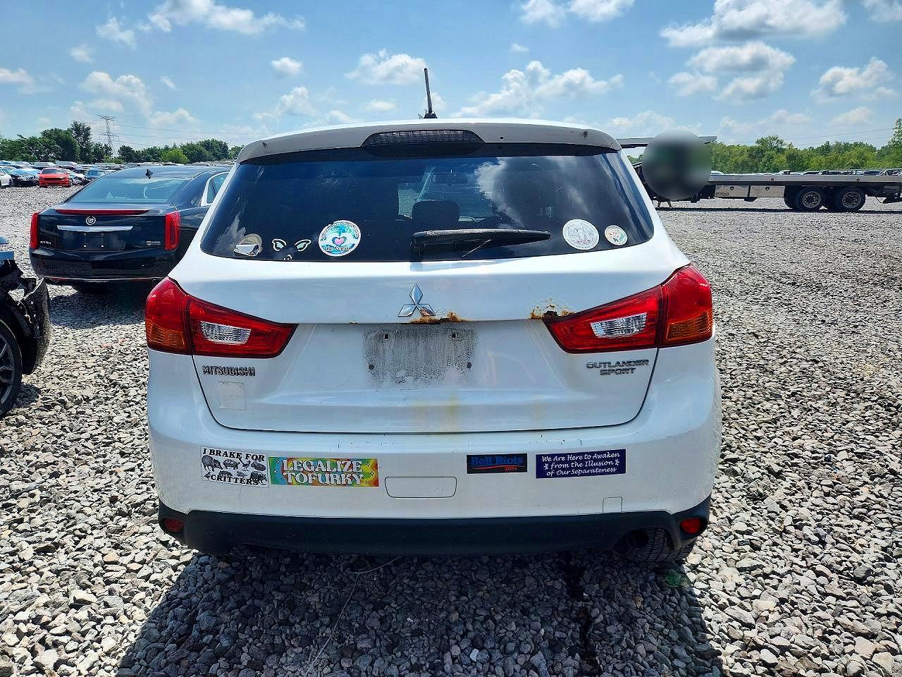 2013 Mitsubishi Outlander Sport Es White vin: 4A4AP3AU0DE010614