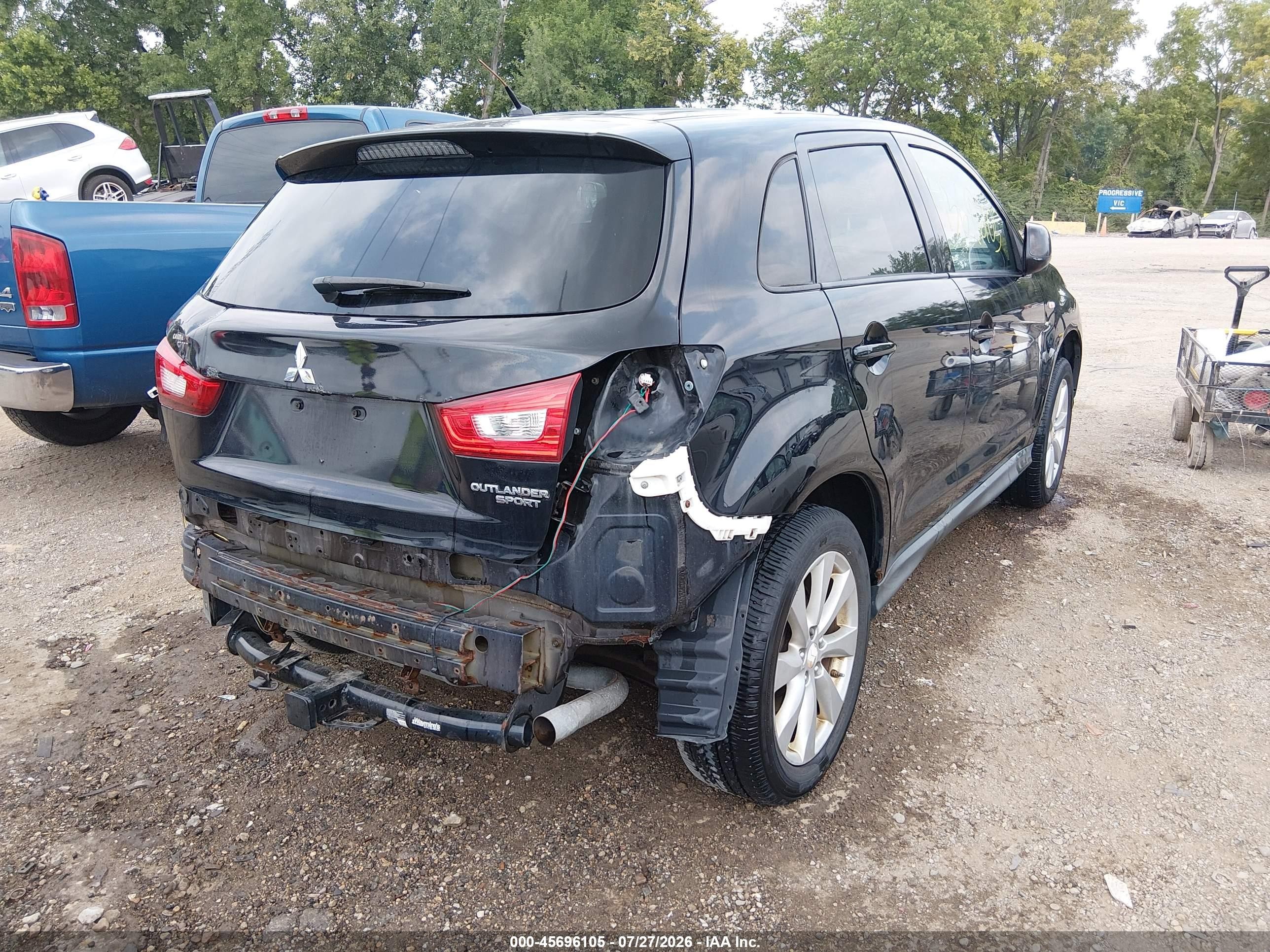 2013 Mitsubishi Outlander Sport Es Black vin: 4A4AP3AU0DE011150