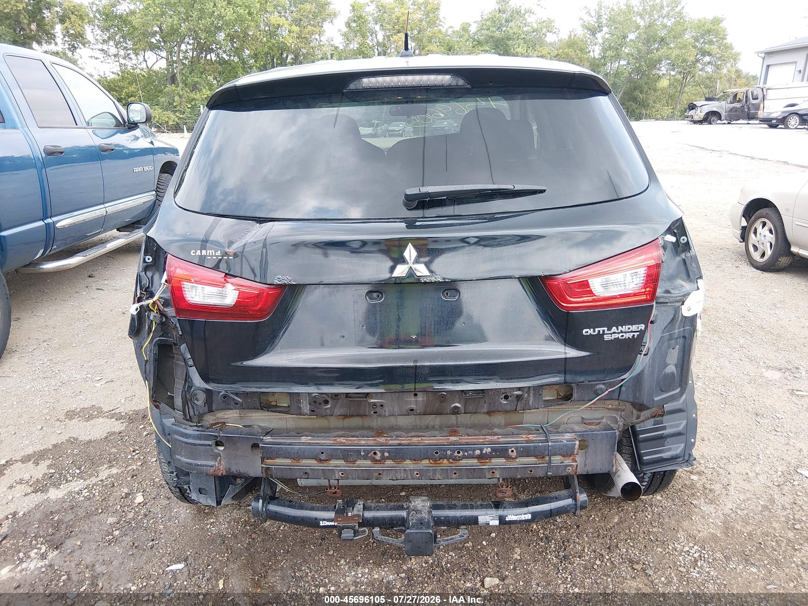 2013 Mitsubishi Outlander Sport Es Black vin: 4A4AP3AU0DE011150