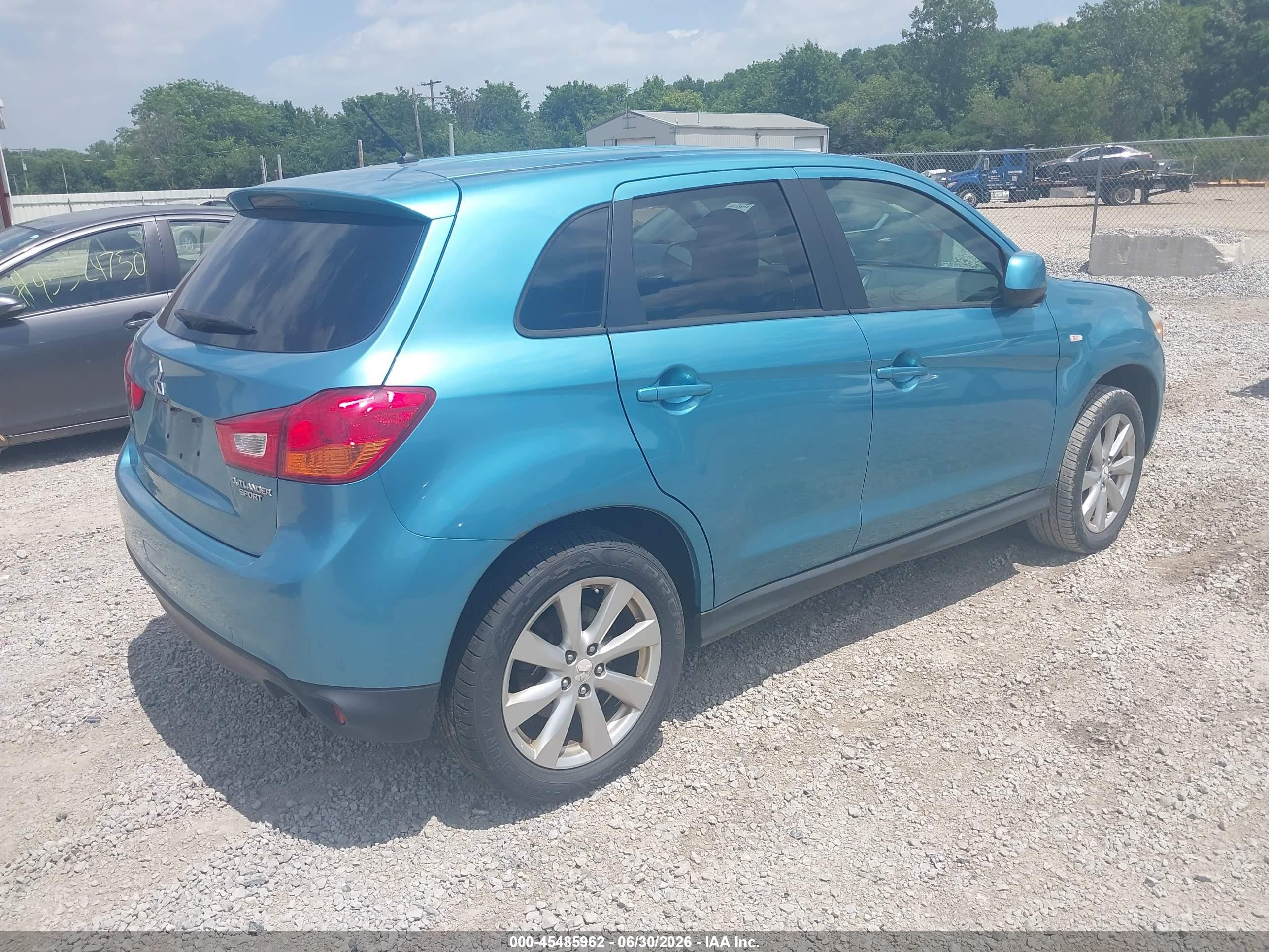 2013 Mitsubishi Outlander Sport Es Blue vin: 4A4AP3AU0DE015957