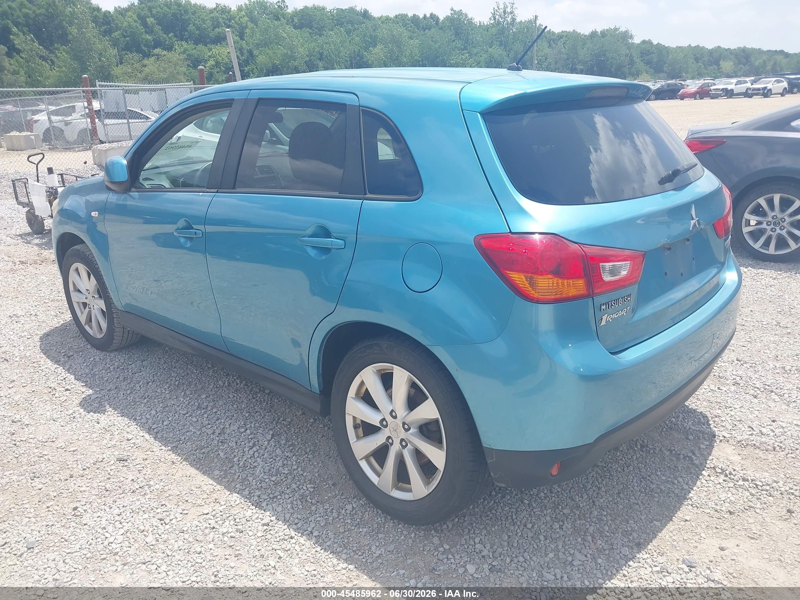 2013 Mitsubishi Outlander Sport Es Blue vin: 4A4AP3AU0DE015957