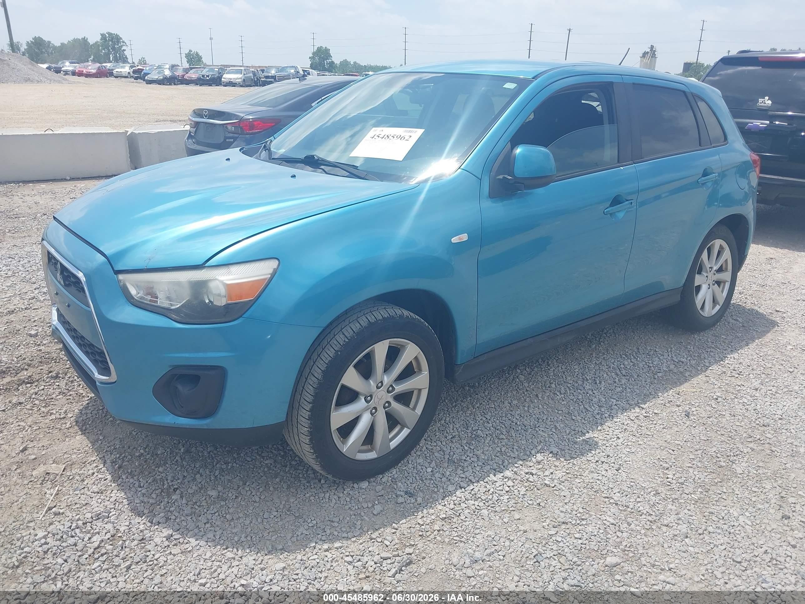 2013 Mitsubishi Outlander Sport Es Blue vin: 4A4AP3AU0DE015957