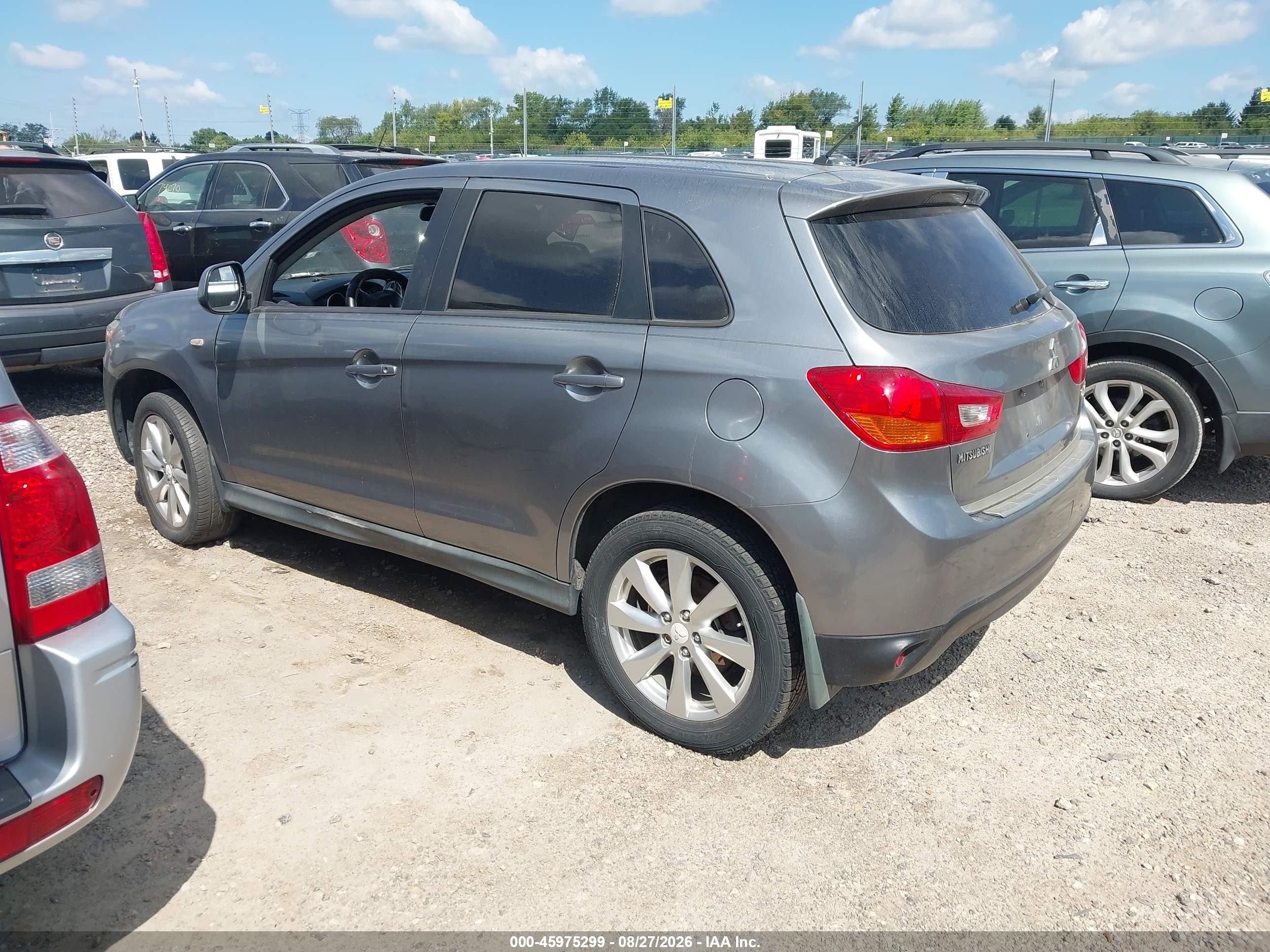 2013 Mitsubishi Outlander Sport Es Gray vin: 4A4AP3AU0DE023377