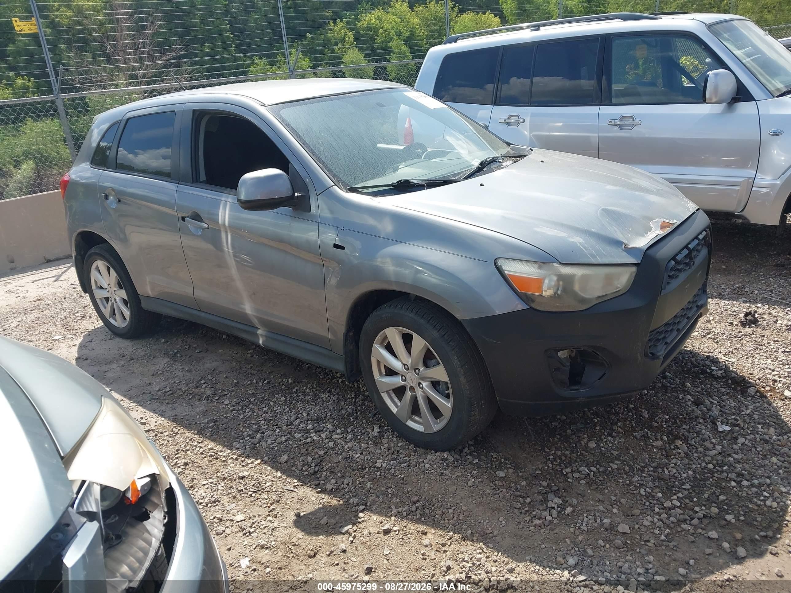 2013 Mitsubishi Outlander Sport Es Gray vin: 4A4AP3AU0DE023377