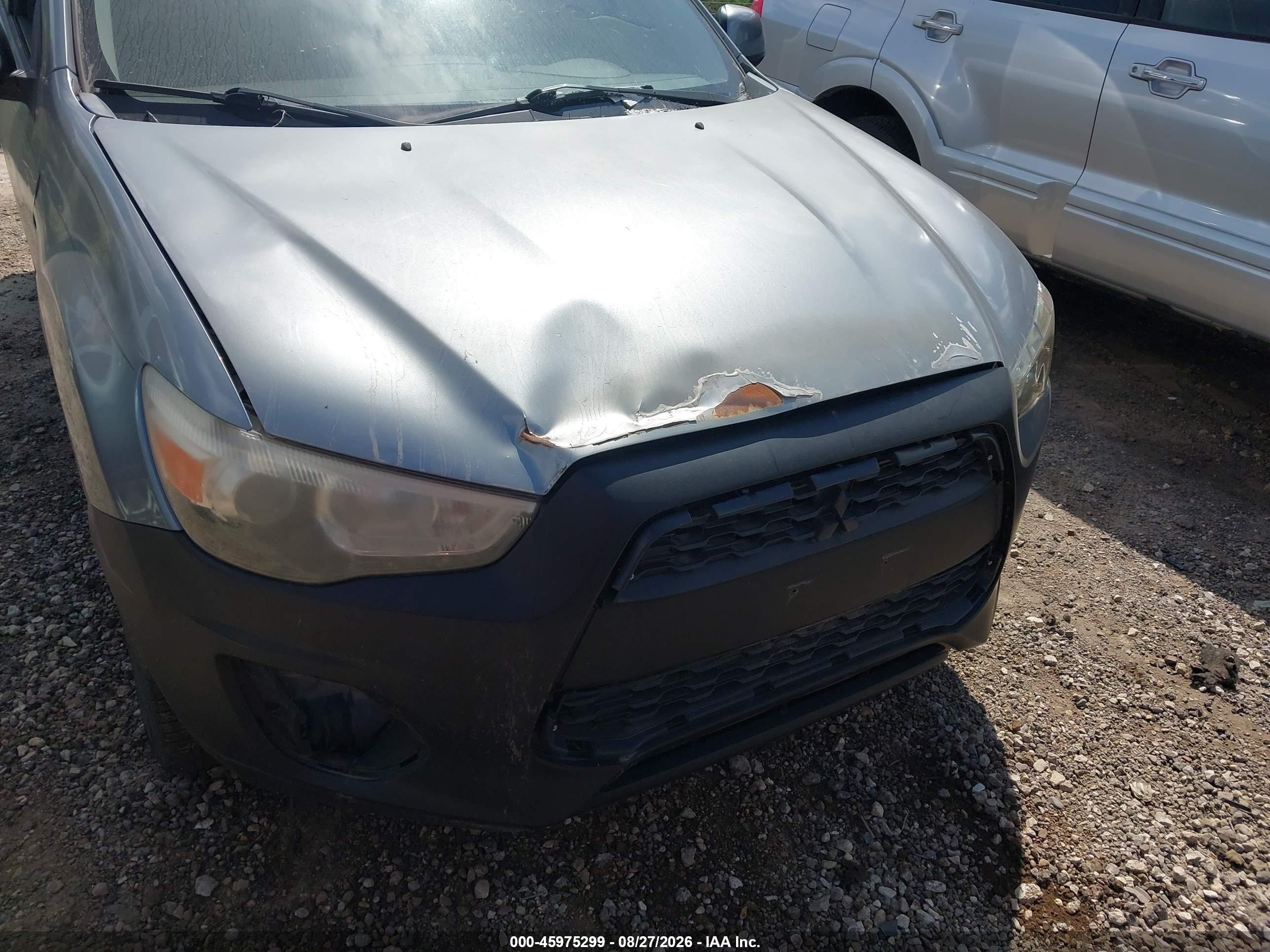 2013 Mitsubishi Outlander Sport Es Gray vin: 4A4AP3AU0DE023377