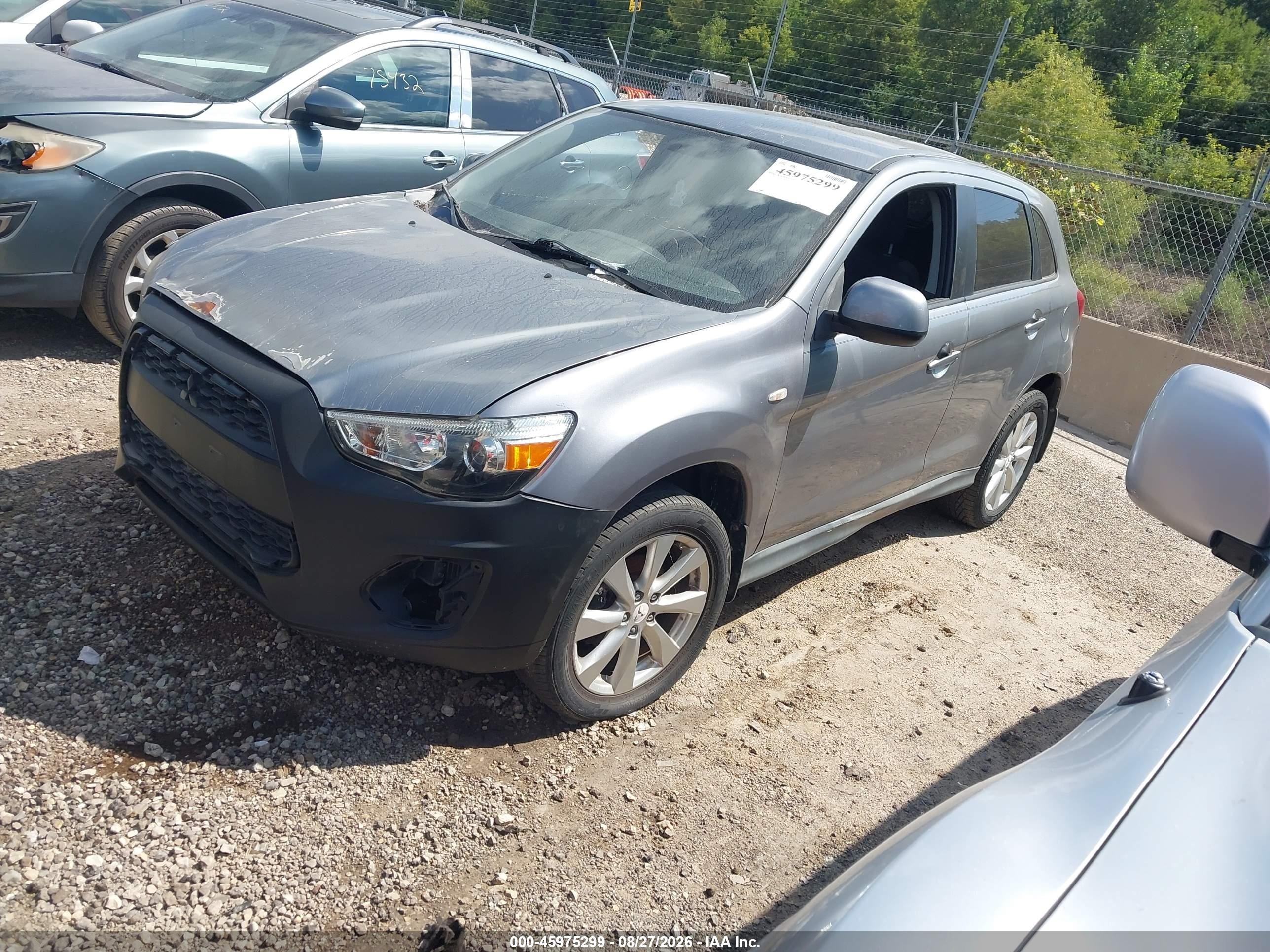 2013 Mitsubishi Outlander Sport Es Gray vin: 4A4AP3AU0DE023377