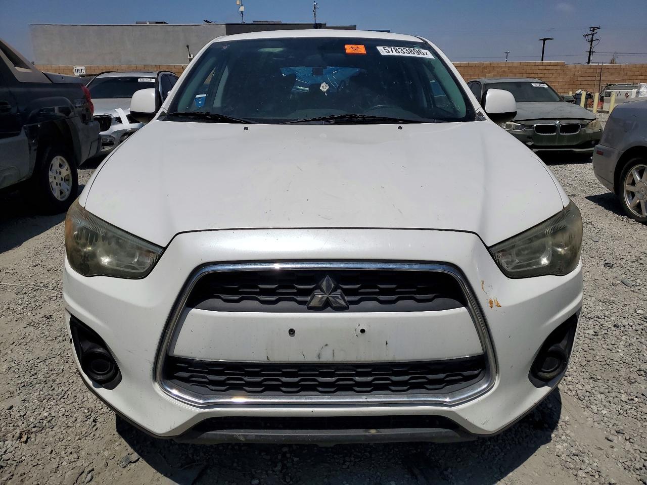 2014 Mitsubishi Outlander Sport Es White vin: 4A4AP3AU0EE015152
