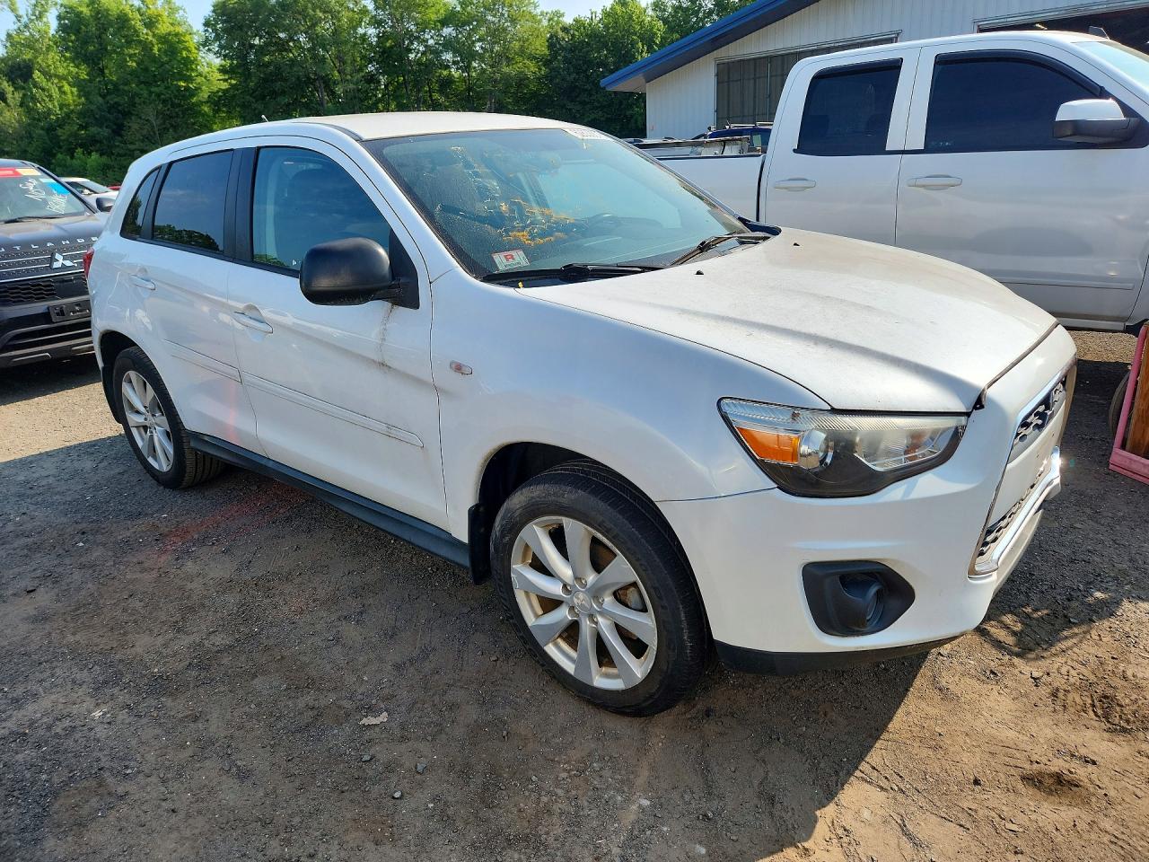 2014 Mitsubishi Outlander Sport Es White vin: 4A4AP3AU0EE024398