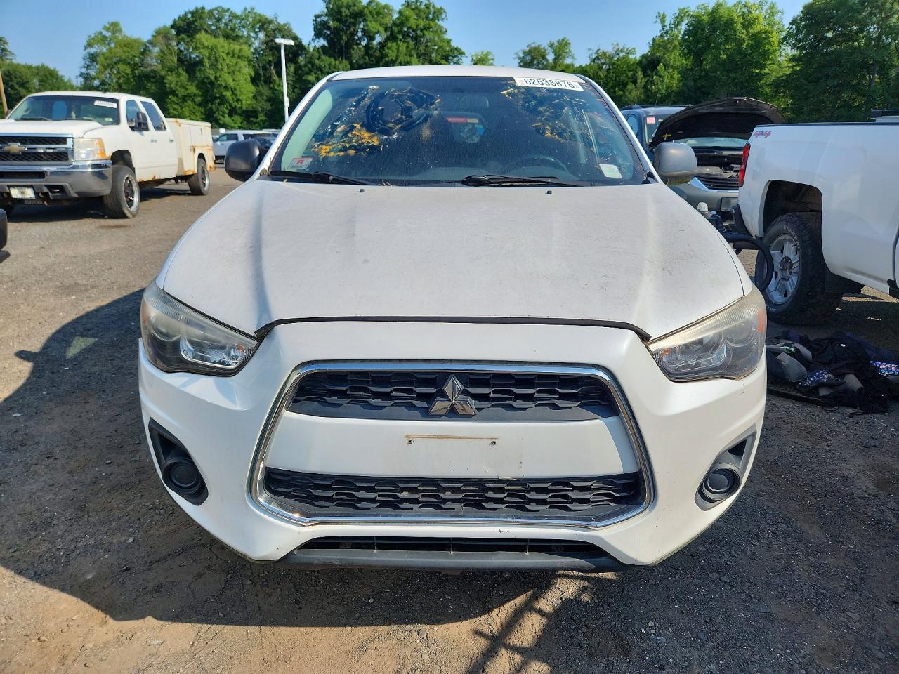 2014 Mitsubishi Outlander Sport Es White vin: 4A4AP3AU0EE024398