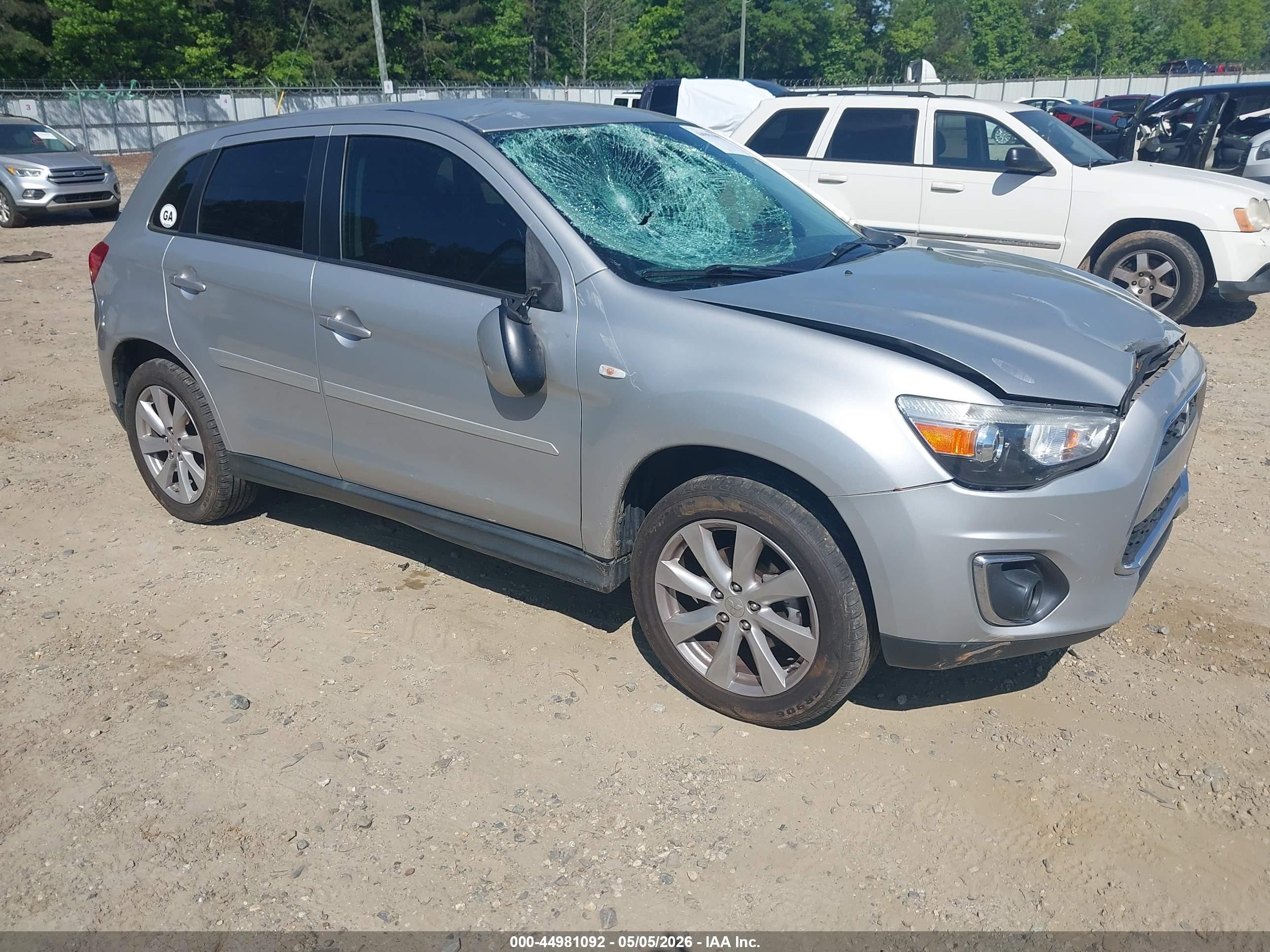 2014 Mitsubishi Outlander Sport Es Silver vin: 4A4AP3AU0EE025857