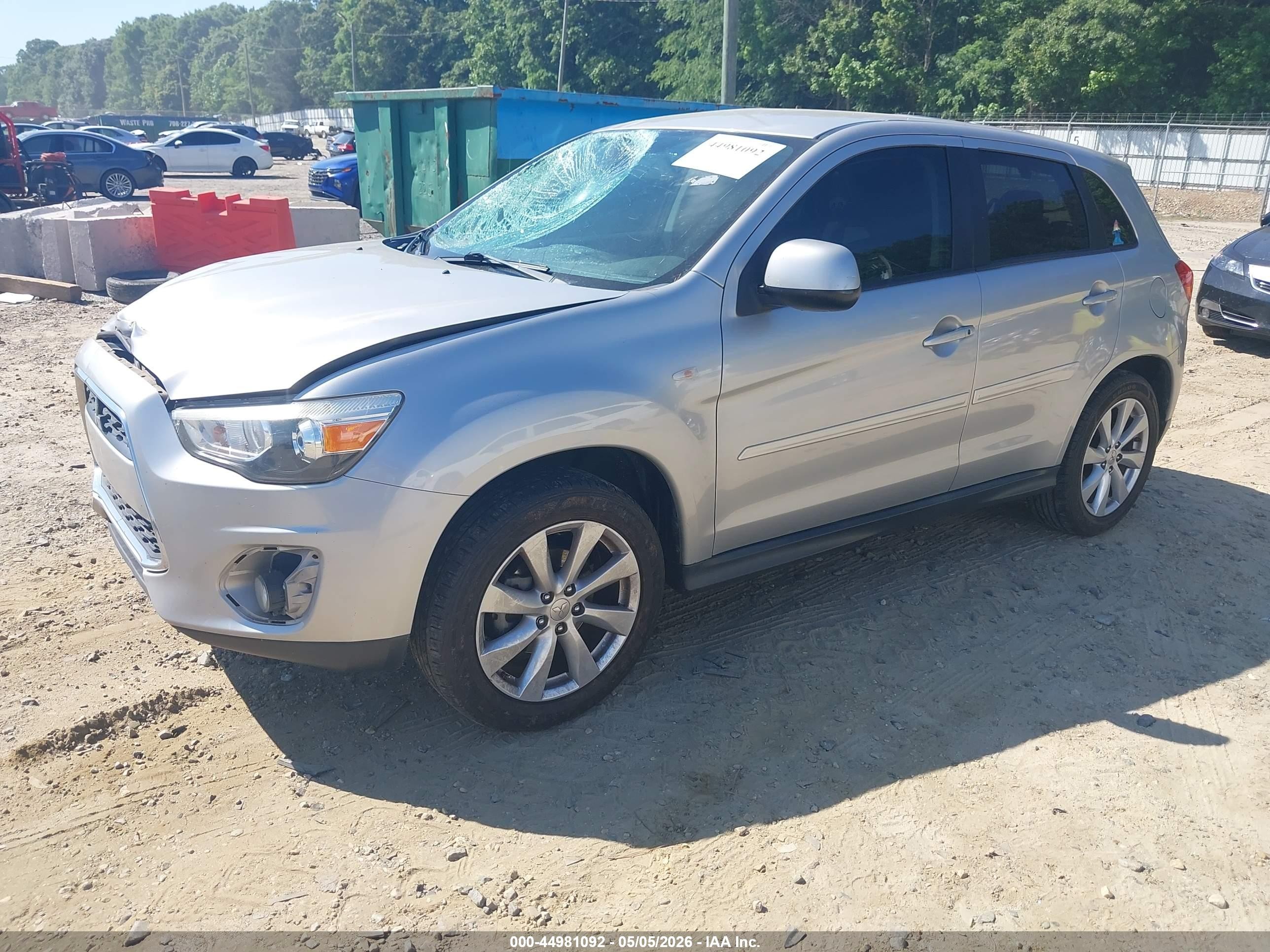 2014 Mitsubishi Outlander Sport Es Silver vin: 4A4AP3AU0EE025857