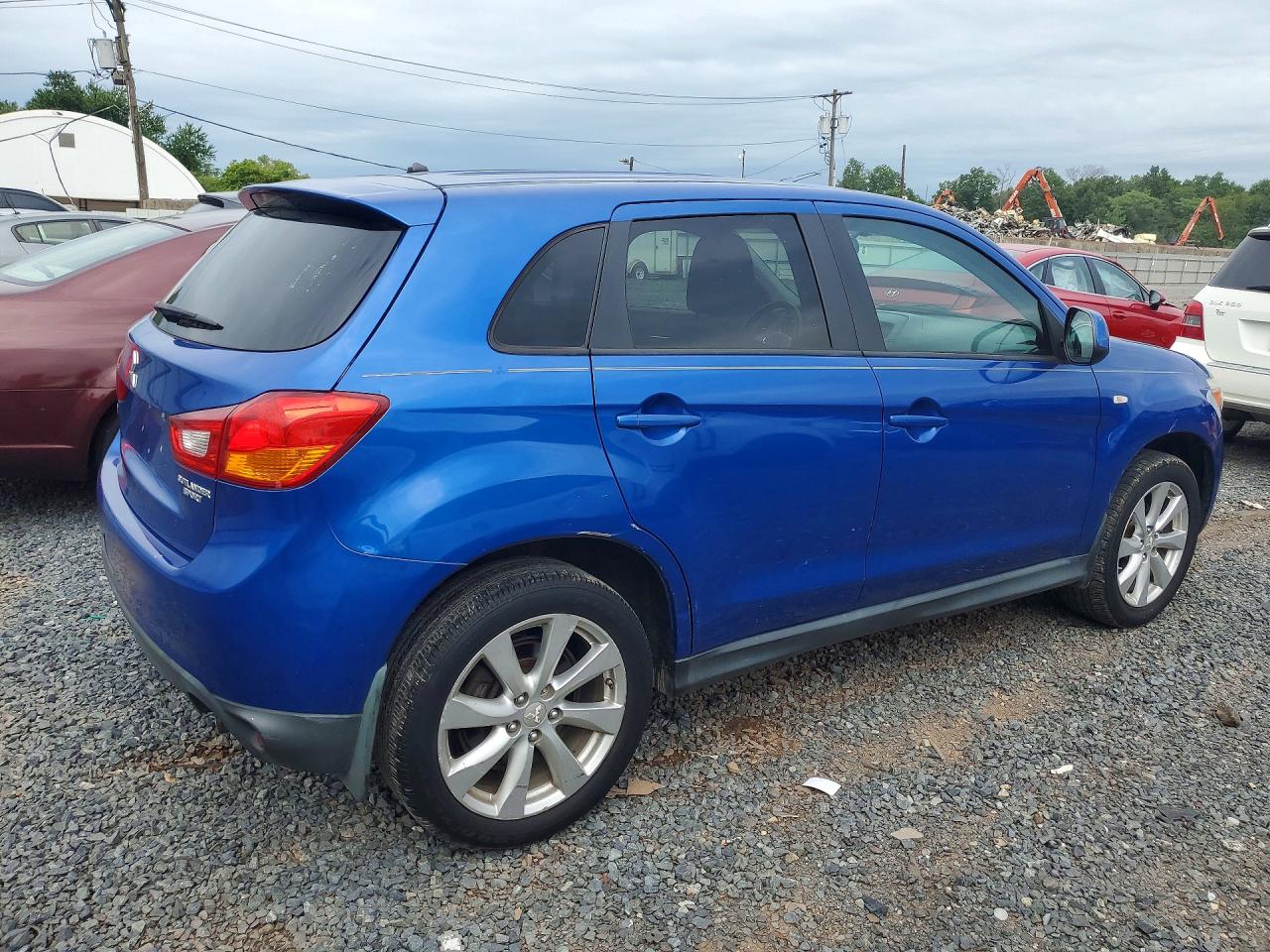 2015 Mitsubishi Outlander Sport Es Blue vin: 4A4AP3AU0FE016271