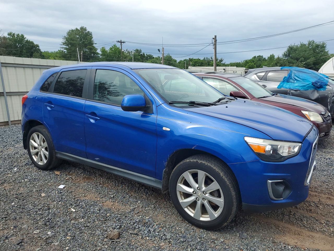 2015 Mitsubishi Outlander Sport Es Blue vin: 4A4AP3AU0FE016271