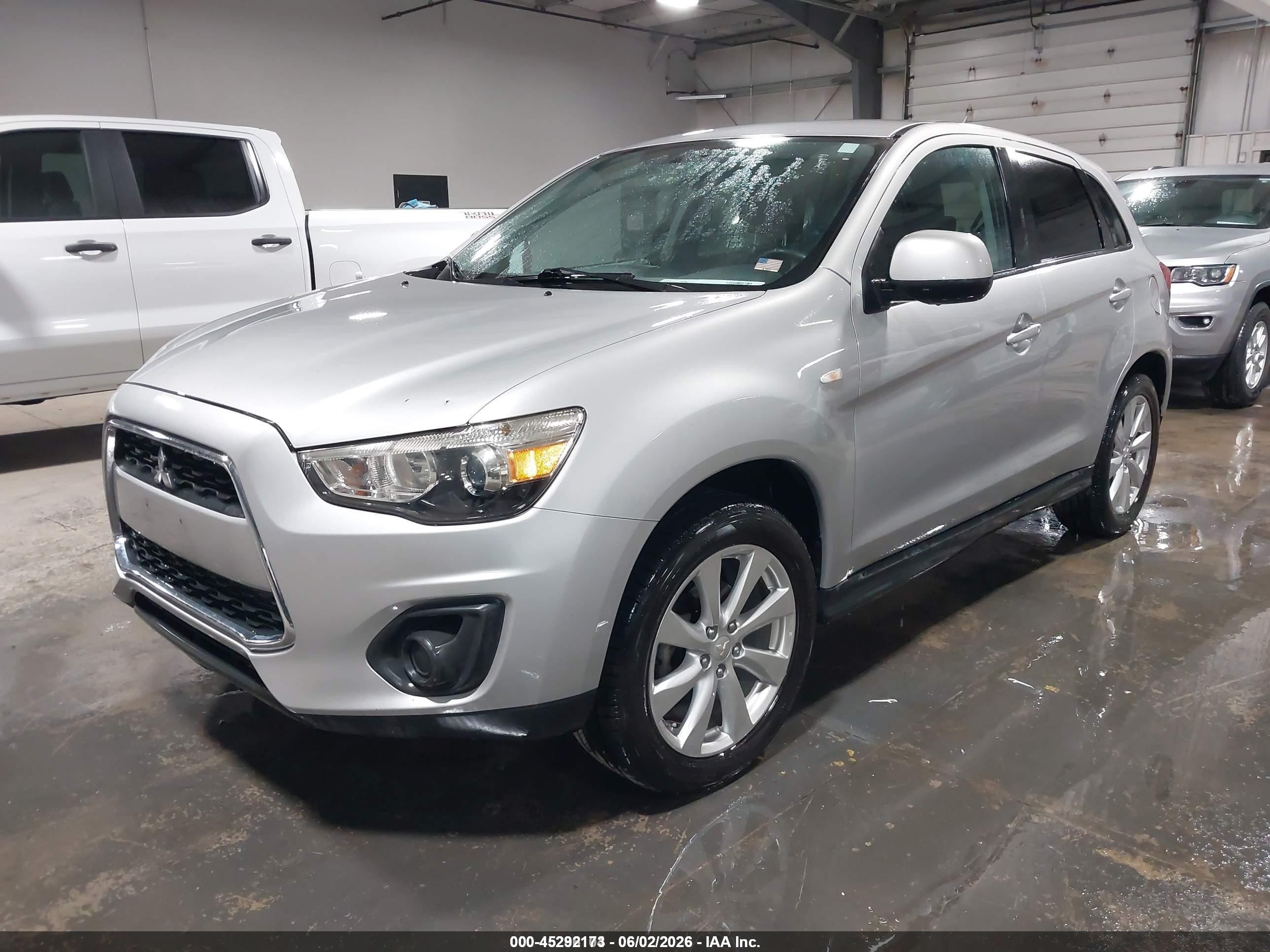 2015 Mitsubishi Outlander Sport Es Gray vin: 4A4AP3AU0FE044183