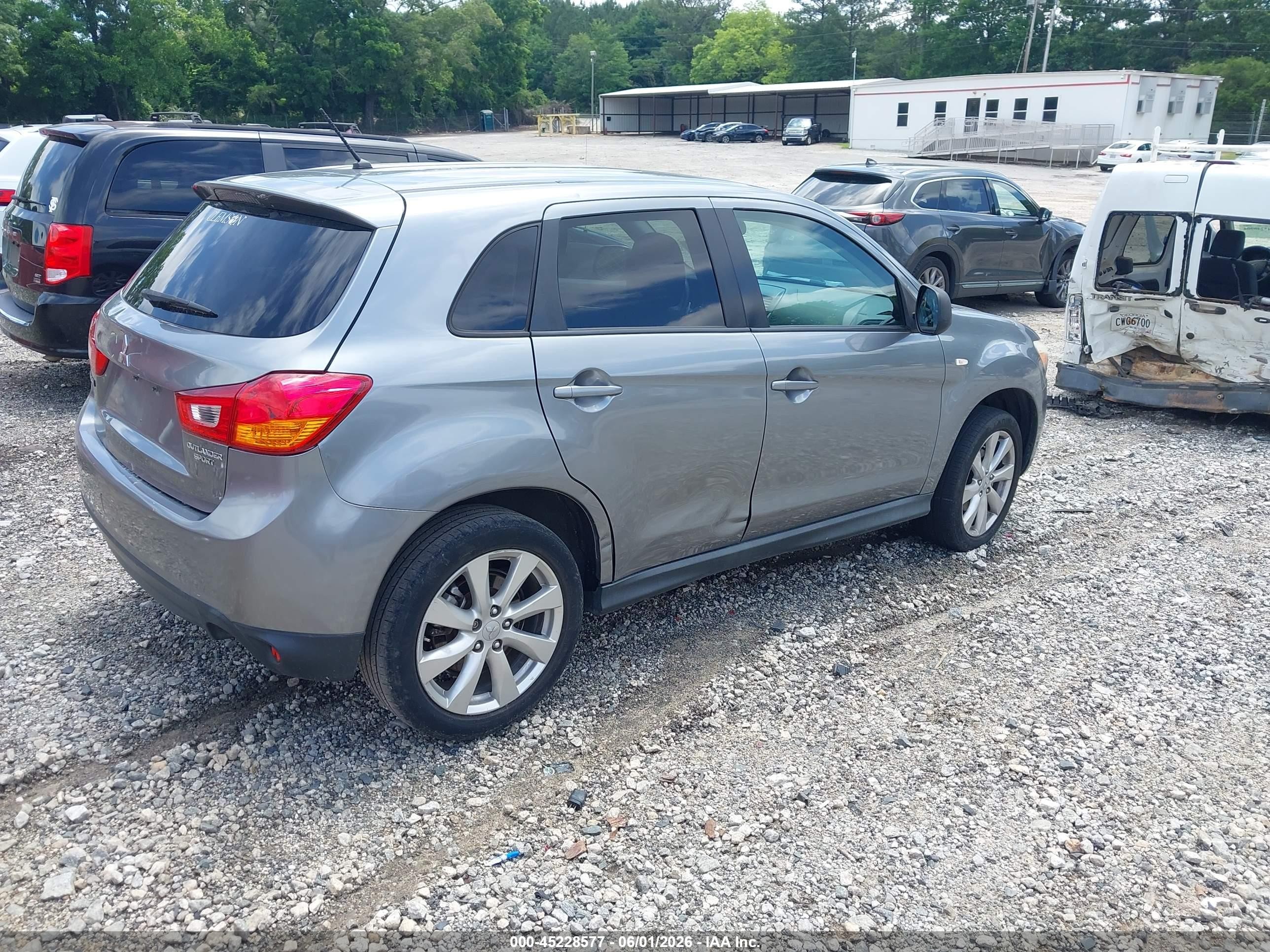 2013 Mitsubishi Outlander Sport Es Gray vin: 4A4AP3AU1DE018012