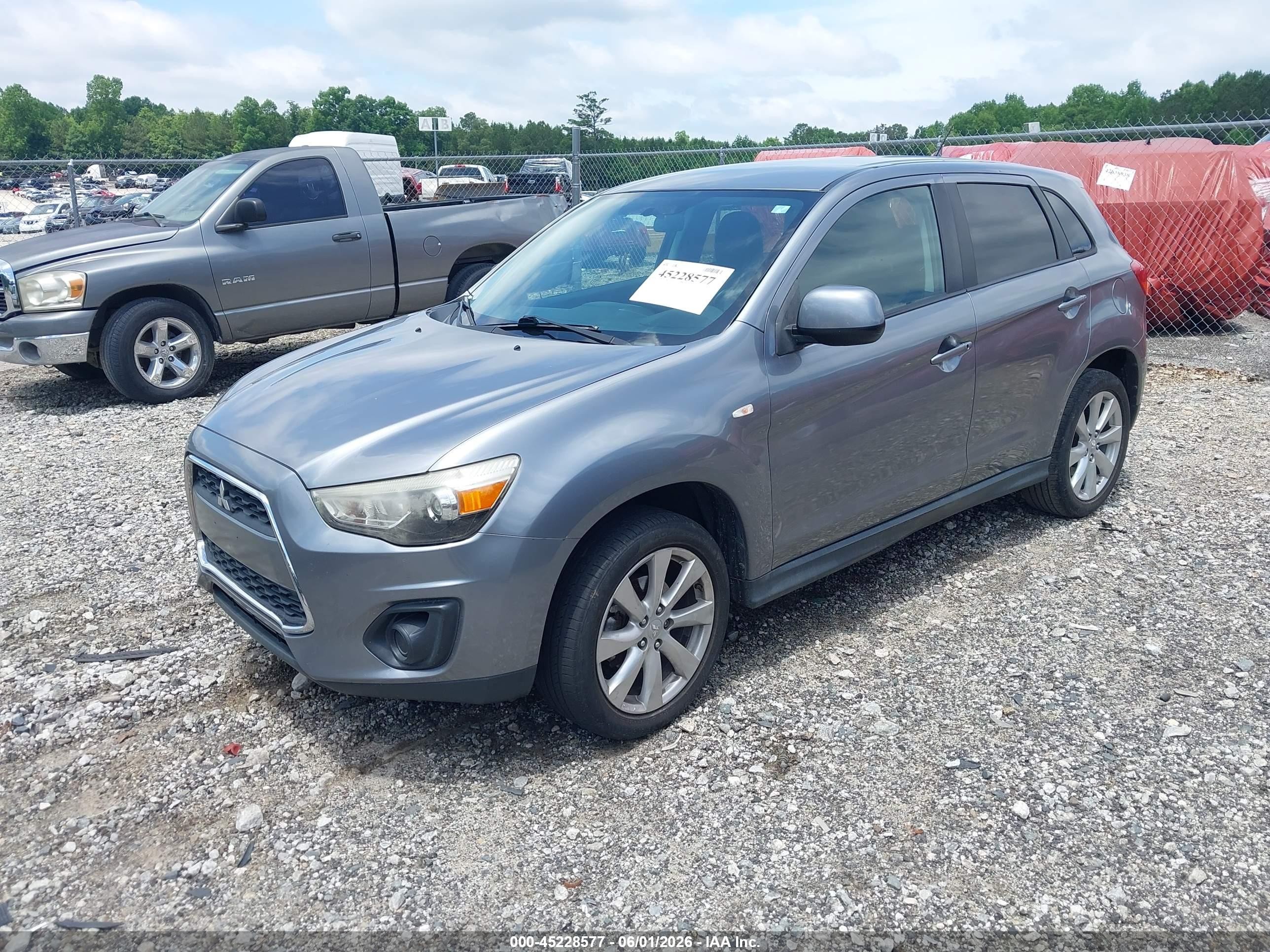 2013 Mitsubishi Outlander Sport Es Gray vin: 4A4AP3AU1DE018012