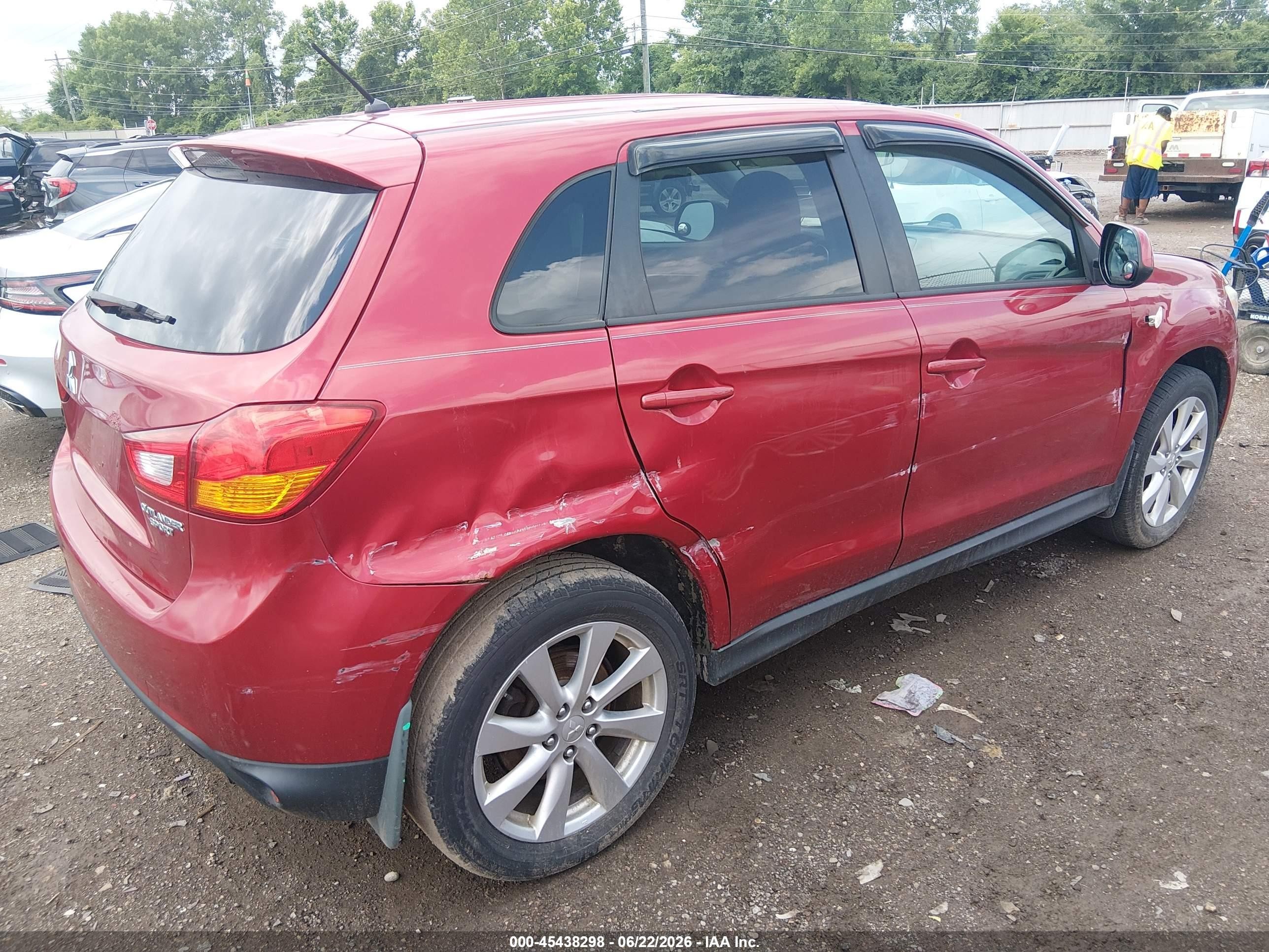 2015 Mitsubishi Outlander Sport Es Бордовый vin: 4A4AP3AU1FE007076