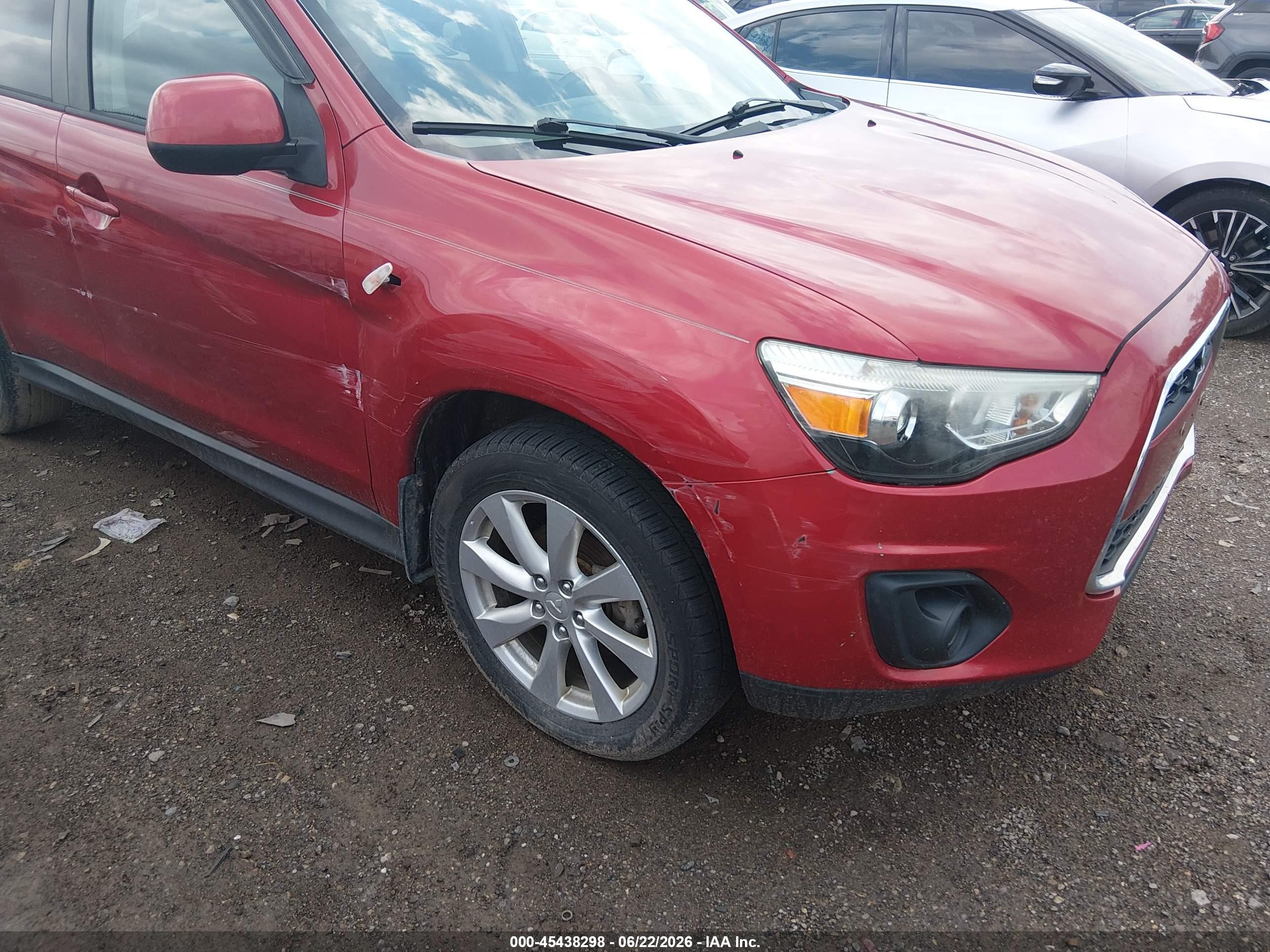 2015 Mitsubishi Outlander Sport Es Бордовый vin: 4A4AP3AU1FE007076