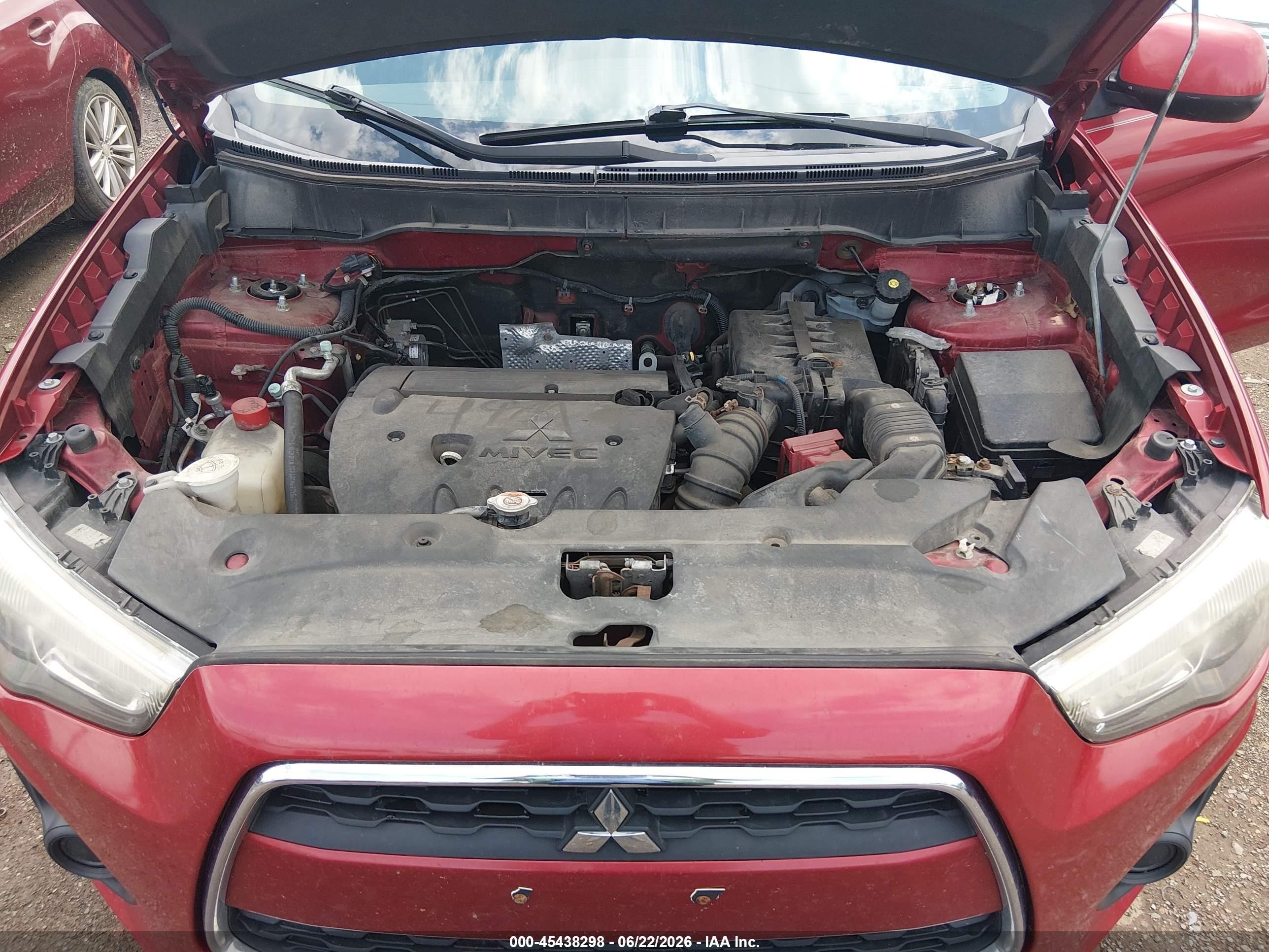 2015 Mitsubishi Outlander Sport Es Бордовый vin: 4A4AP3AU1FE007076