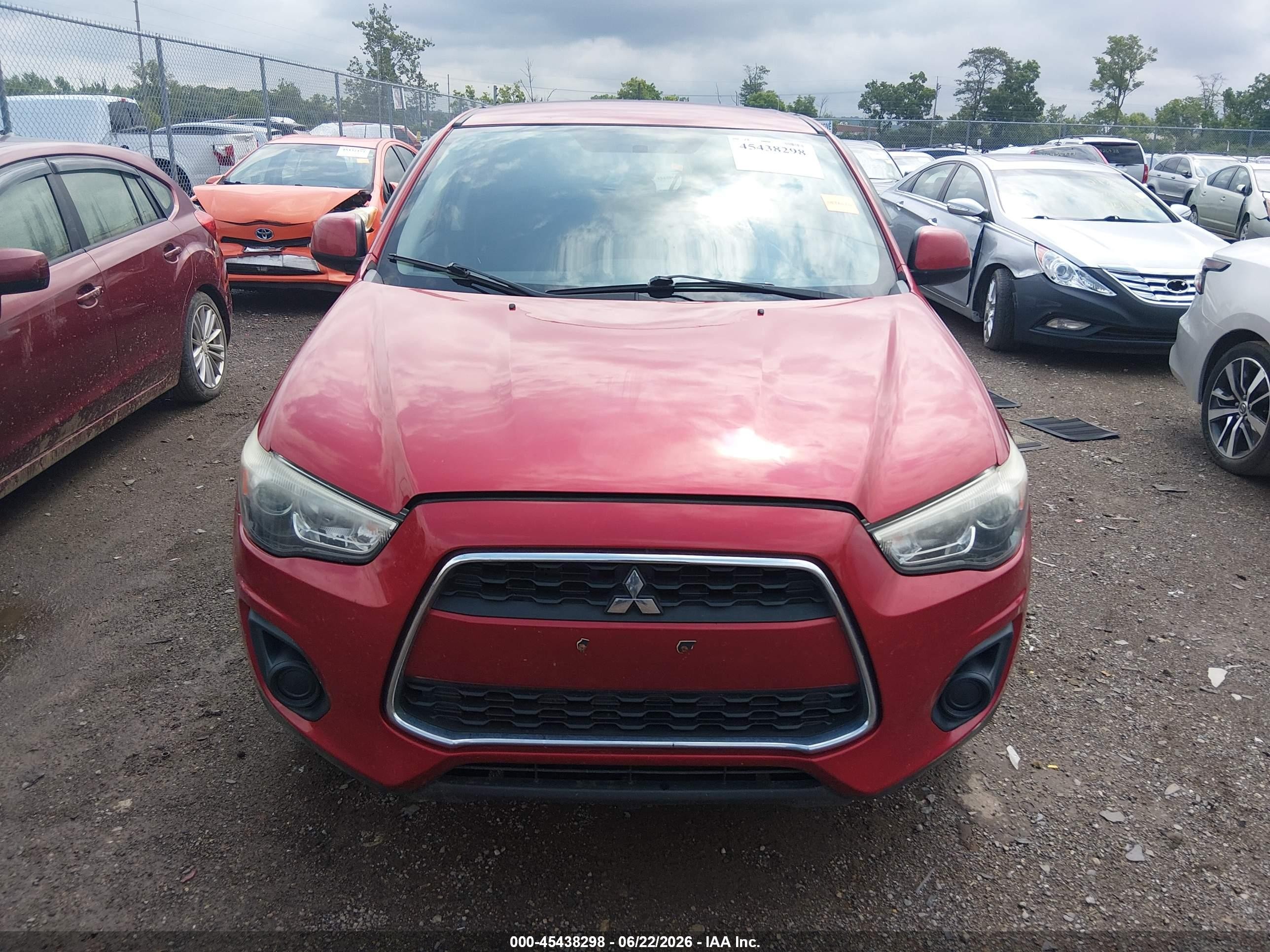 2015 Mitsubishi Outlander Sport Es Бордовый vin: 4A4AP3AU1FE007076