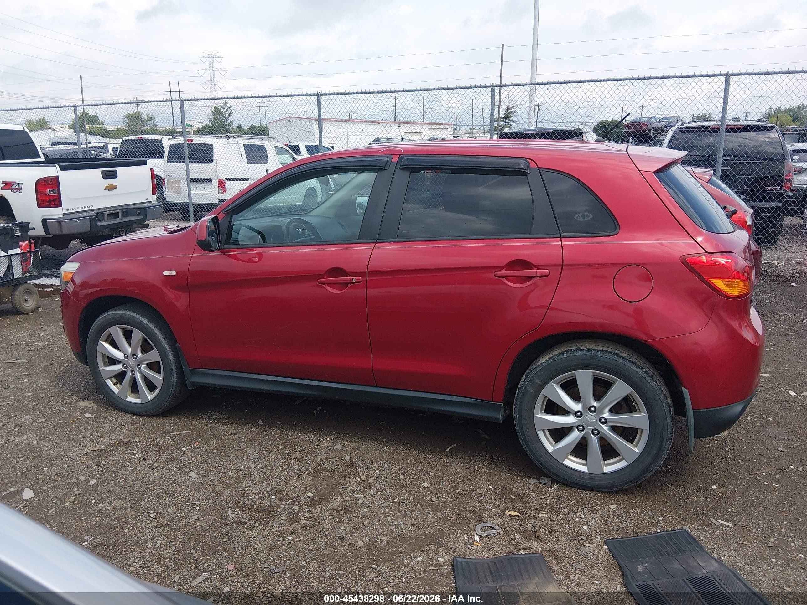 2015 Mitsubishi Outlander Sport Es Бордовый vin: 4A4AP3AU1FE007076
