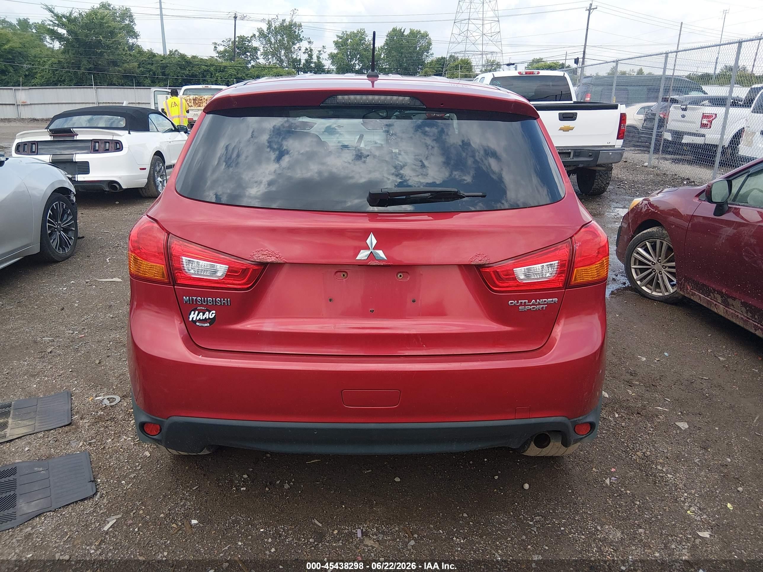 2015 Mitsubishi Outlander Sport Es Бордовый vin: 4A4AP3AU1FE007076