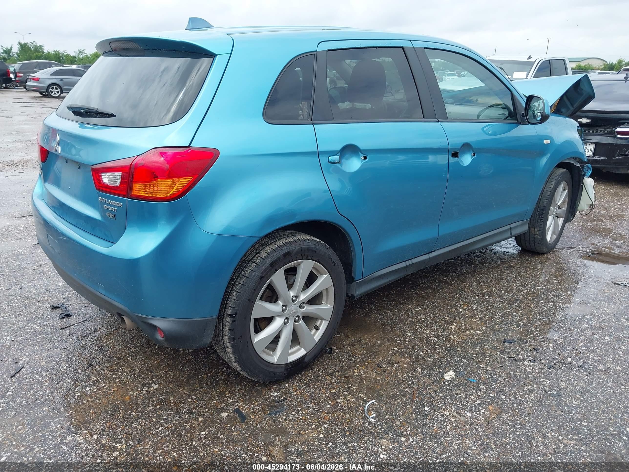 2013 Mitsubishi Outlander Sport Es Blue vin: 4A4AP3AU2DE003776