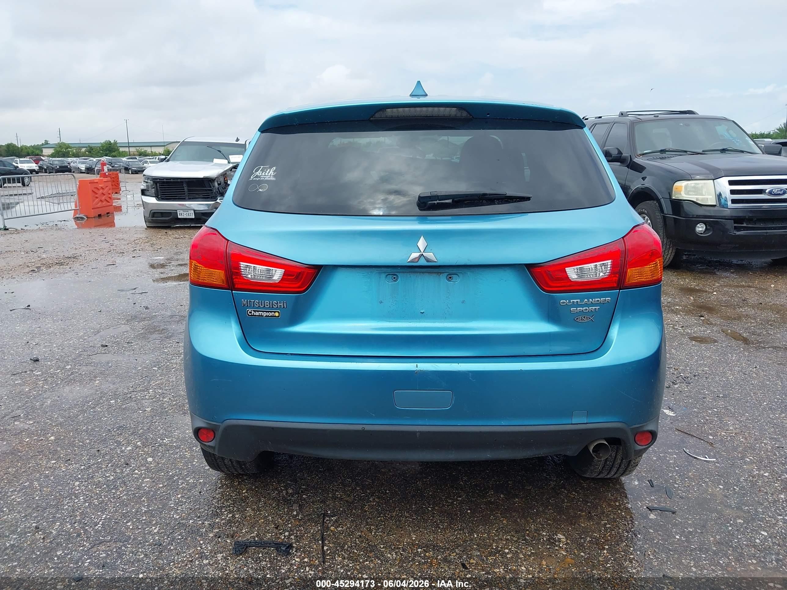 2013 Mitsubishi Outlander Sport Es Blue vin: 4A4AP3AU2DE003776