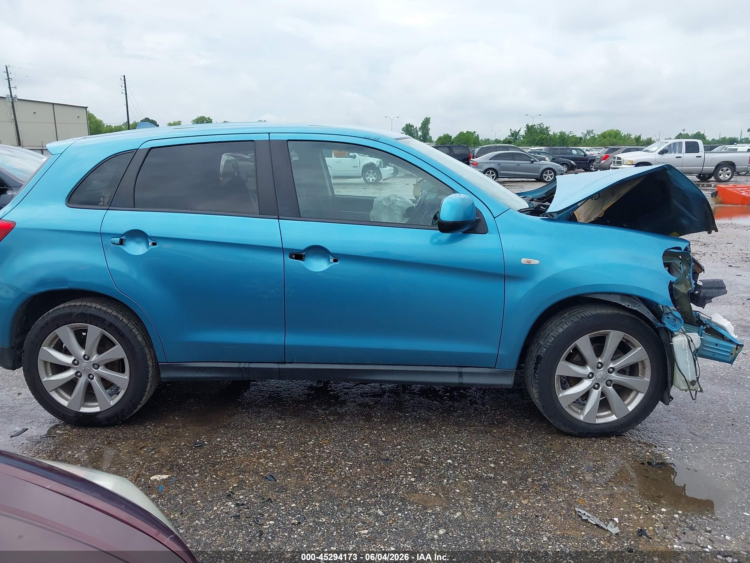 2013 Mitsubishi Outlander Sport Es Blue vin: 4A4AP3AU2DE003776