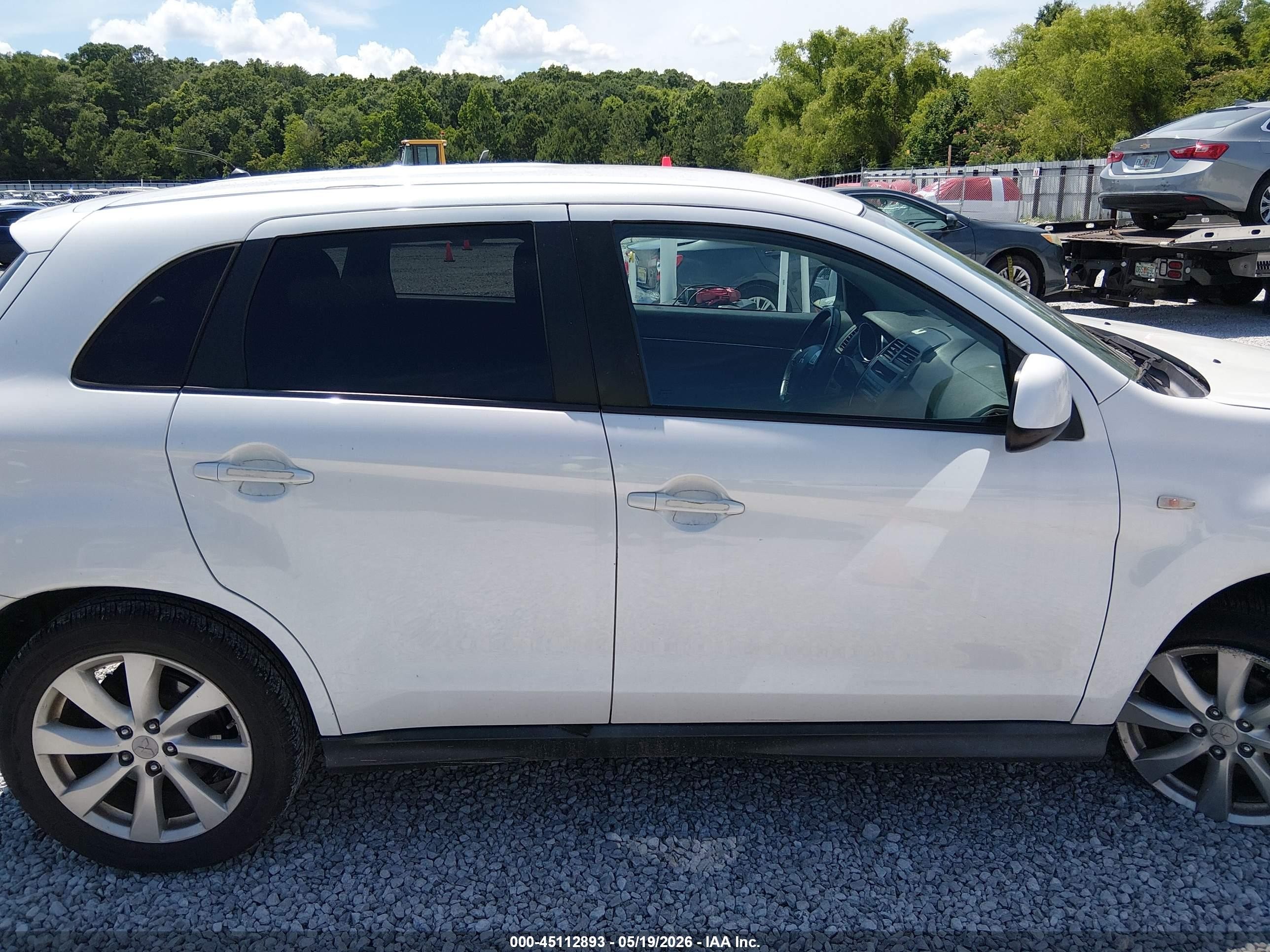 2013 Mitsubishi Outlander Sport Es White vin: 4A4AP3AU2DE018049