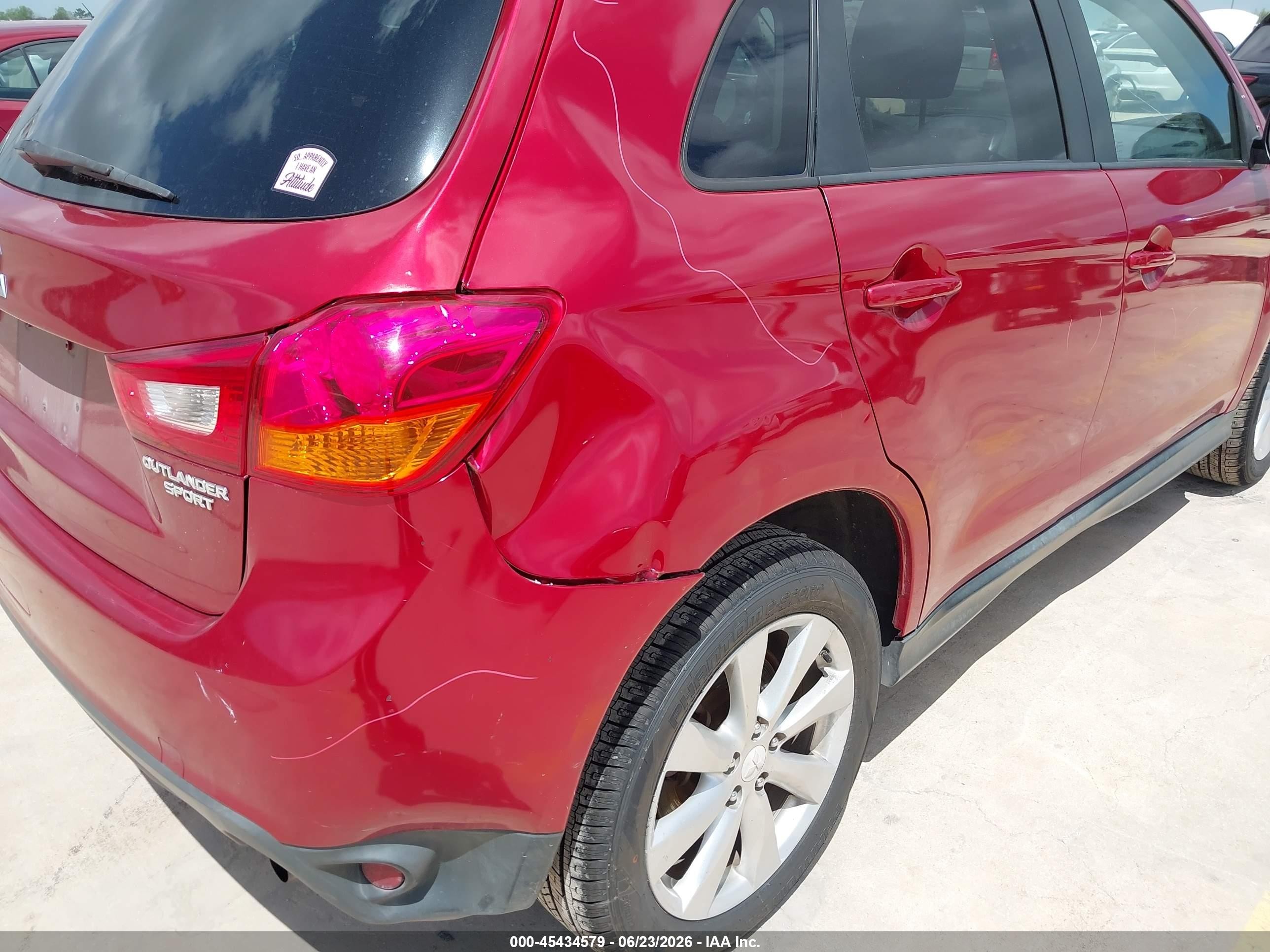 2014 Mitsubishi Outlander Sport Es Red vin: 4A4AP3AU2EE016352