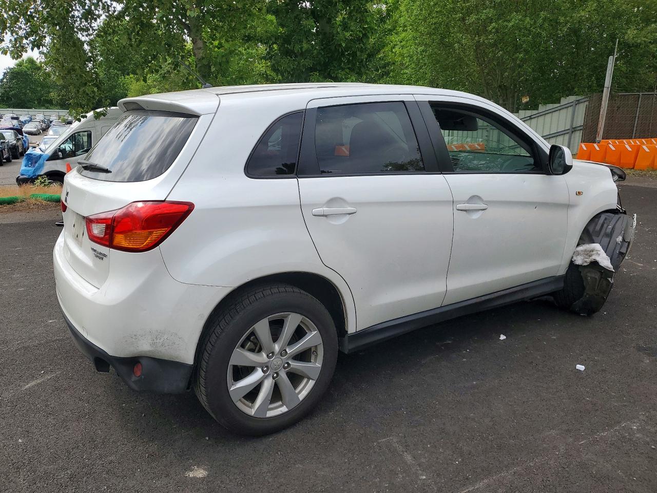 2014 Mitsubishi Outlander Sport Es White vin: 4A4AP3AU2EE018313