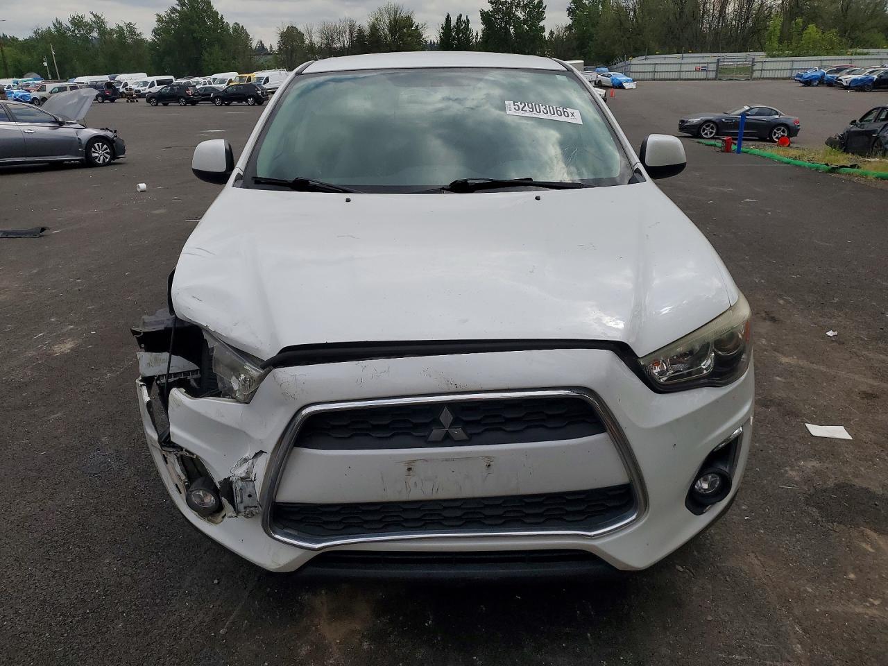 2014 Mitsubishi Outlander Sport Es White vin: 4A4AP3AU2EE018313