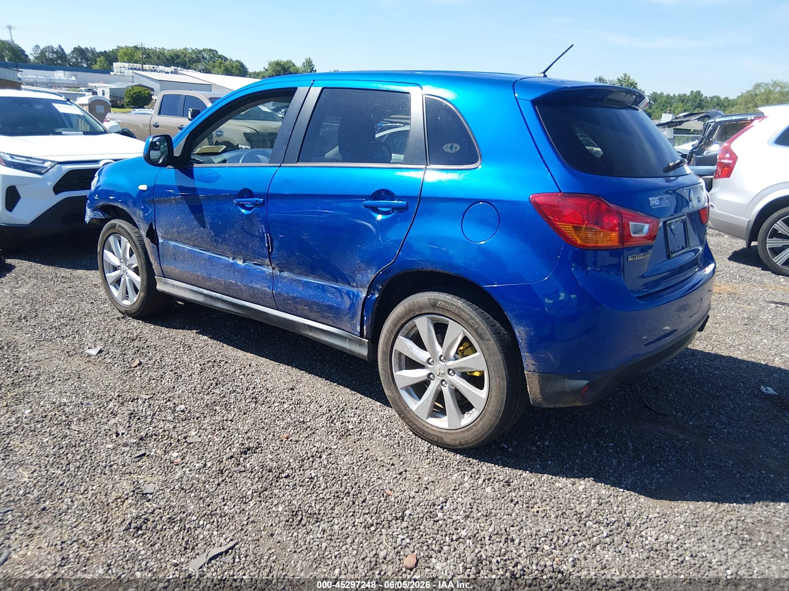 2015 Mitsubishi Outlander Sport Es Blue vin: 4A4AP3AU2FE010973