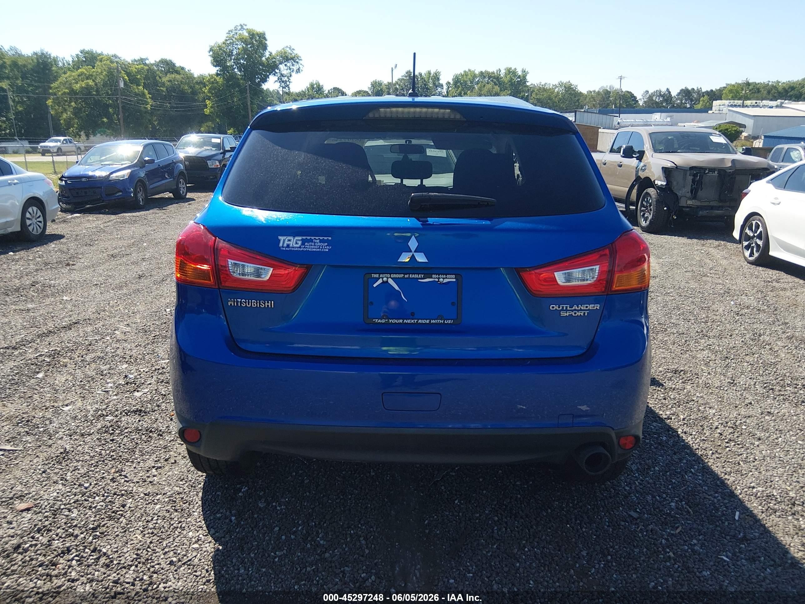 2015 Mitsubishi Outlander Sport Es Blue vin: 4A4AP3AU2FE010973