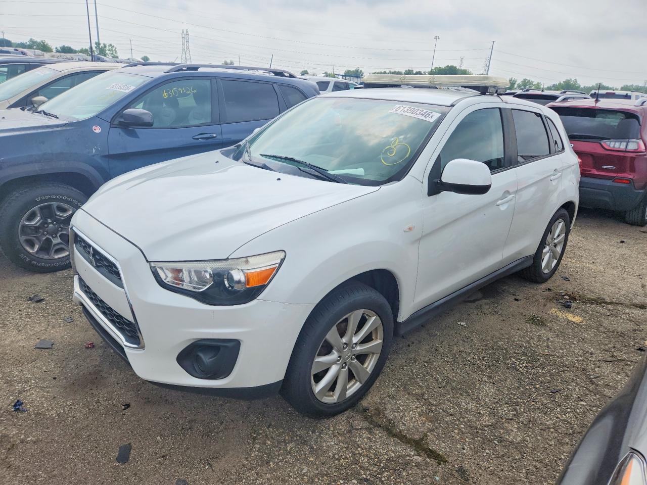 2015 Mitsubishi Outlander Sport Es White vin: 4A4AP3AU2FE015803