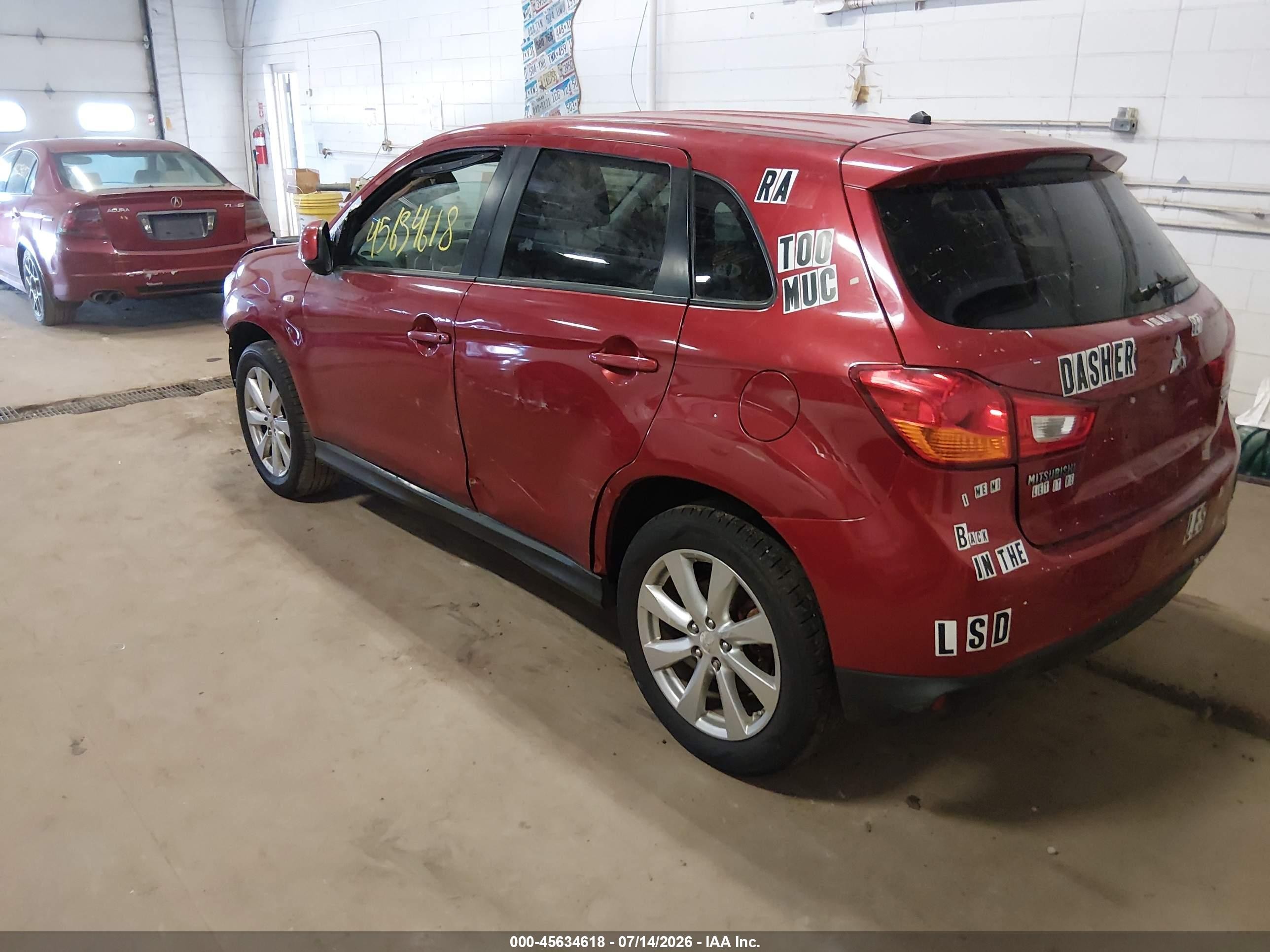2015 Mitsubishi Outlander Sport Es Red vin: 4A4AP3AU2FE048848