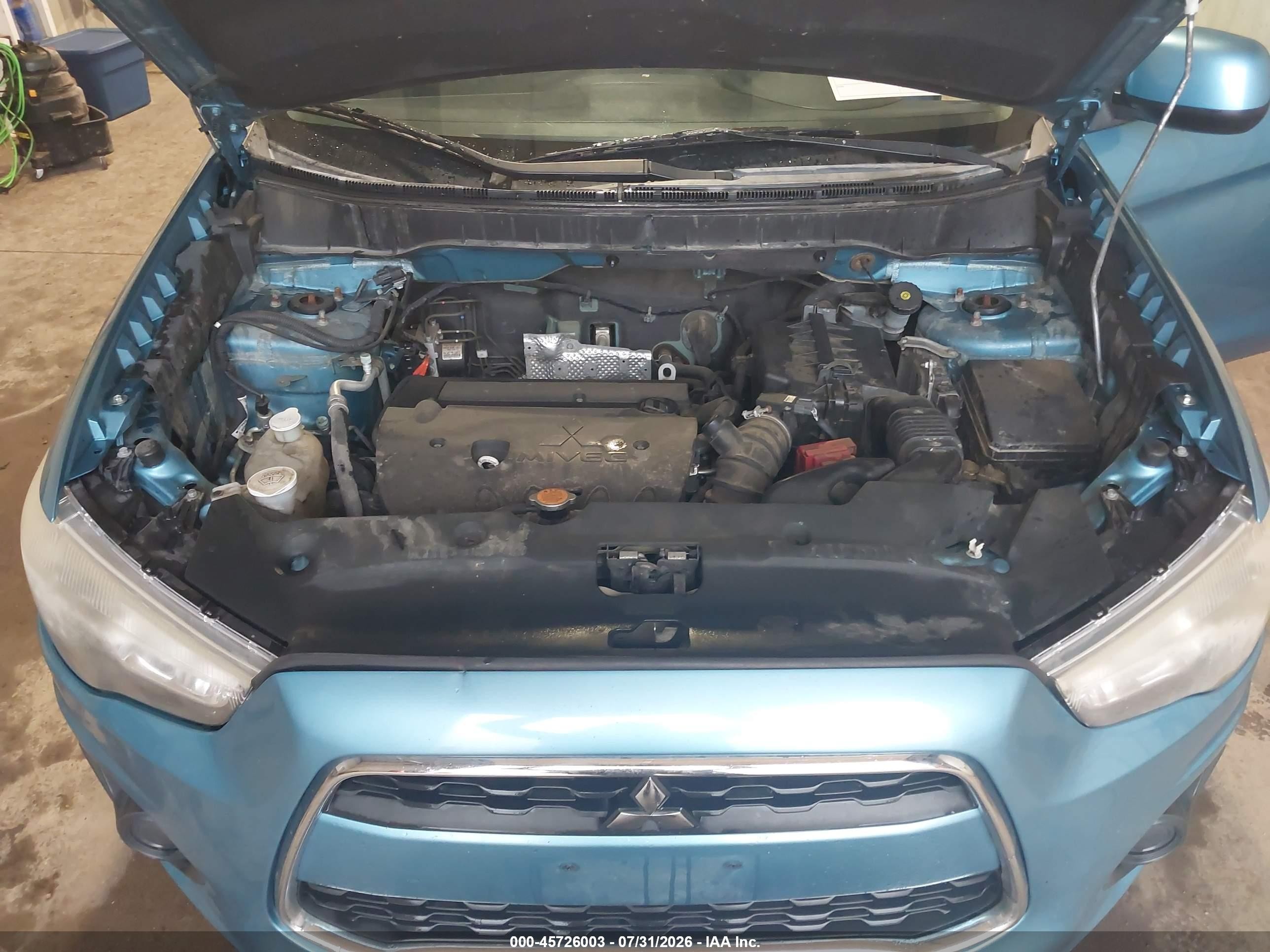 2013 Mitsubishi Outlander Sport Es Light Blue vin: 4A4AP3AU3DE002488