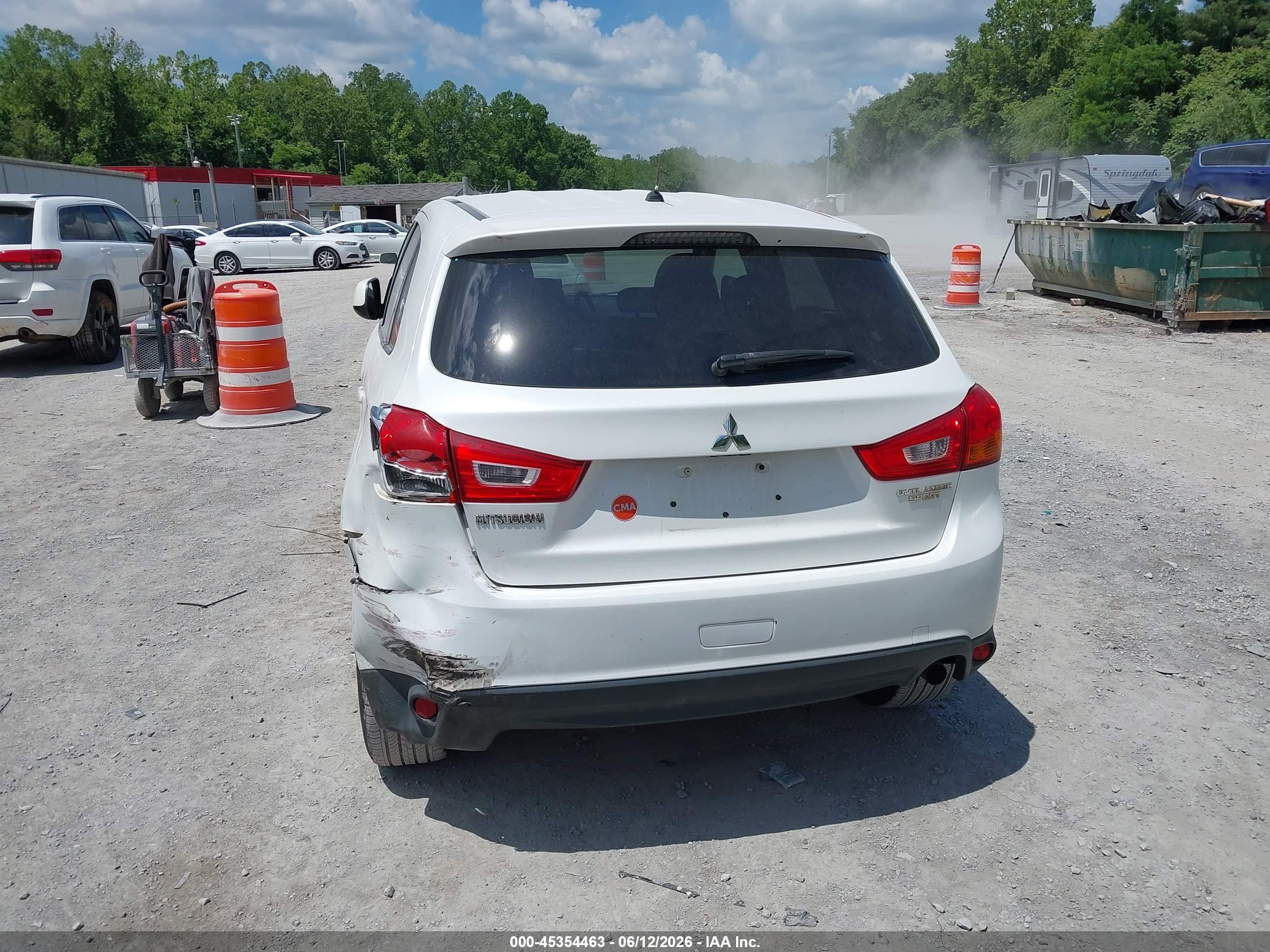 2013 Mitsubishi Outlander Sport Es White vin: 4A4AP3AU3DE019274