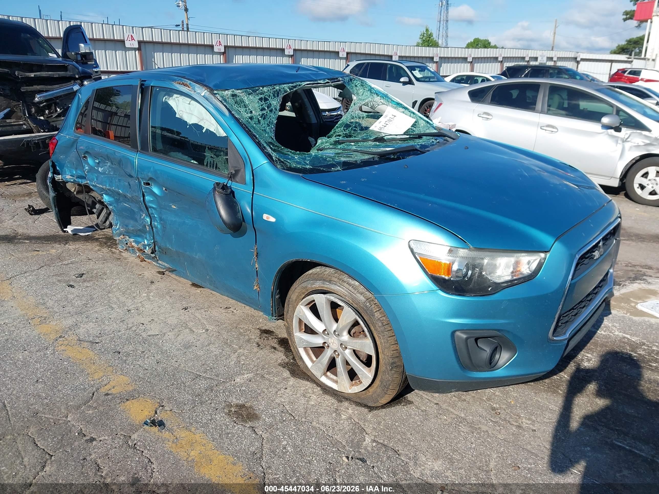 2014 Mitsubishi Outlander Sport Es Teal vin: 4A4AP3AU3EE006509