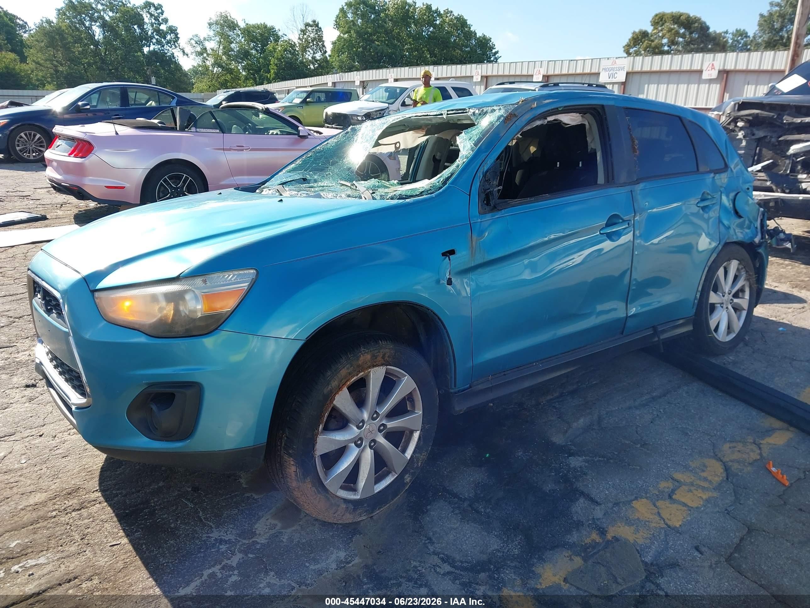 2014 Mitsubishi Outlander Sport Es Teal vin: 4A4AP3AU3EE006509