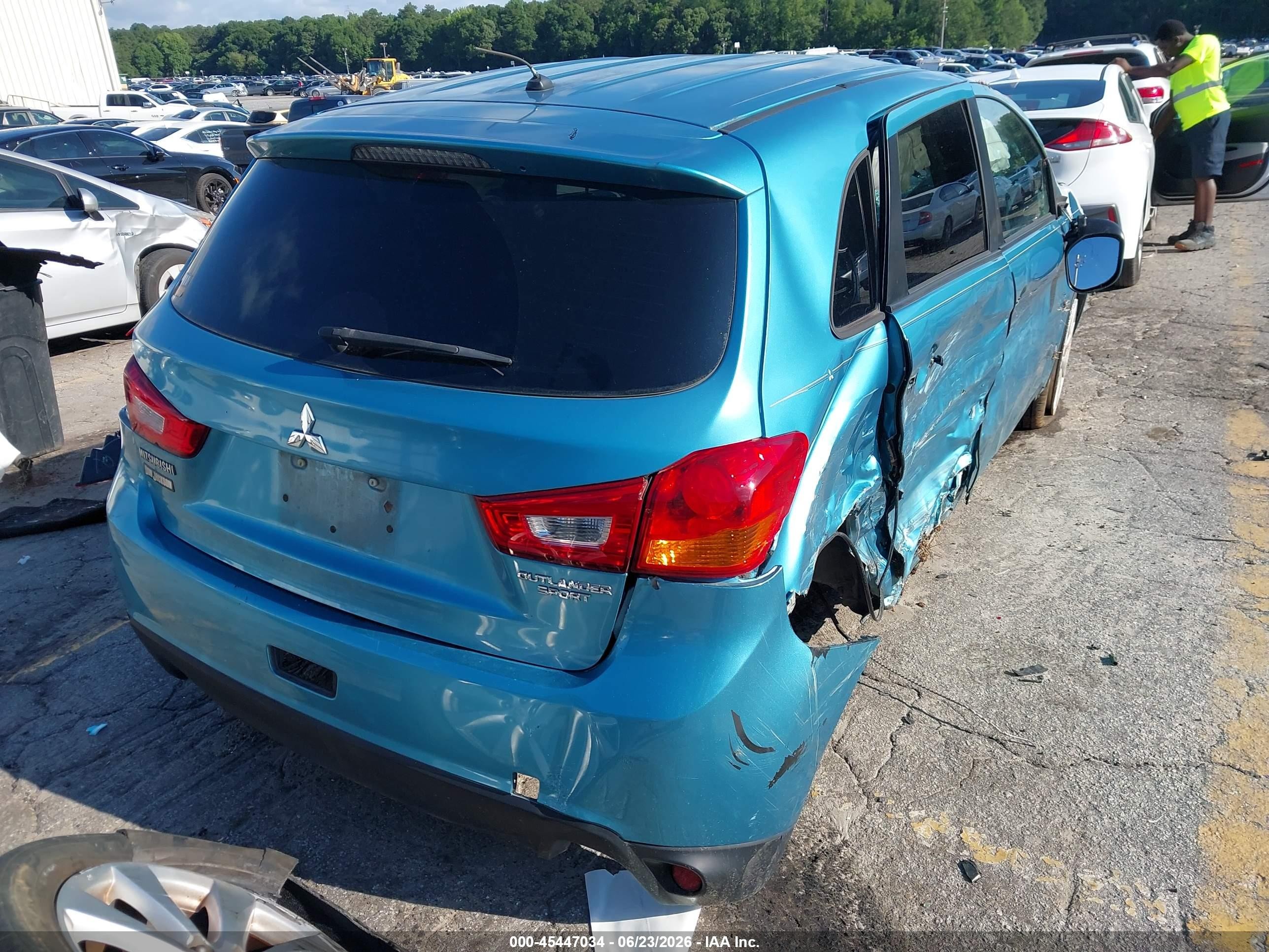 2014 Mitsubishi Outlander Sport Es Teal vin: 4A4AP3AU3EE006509