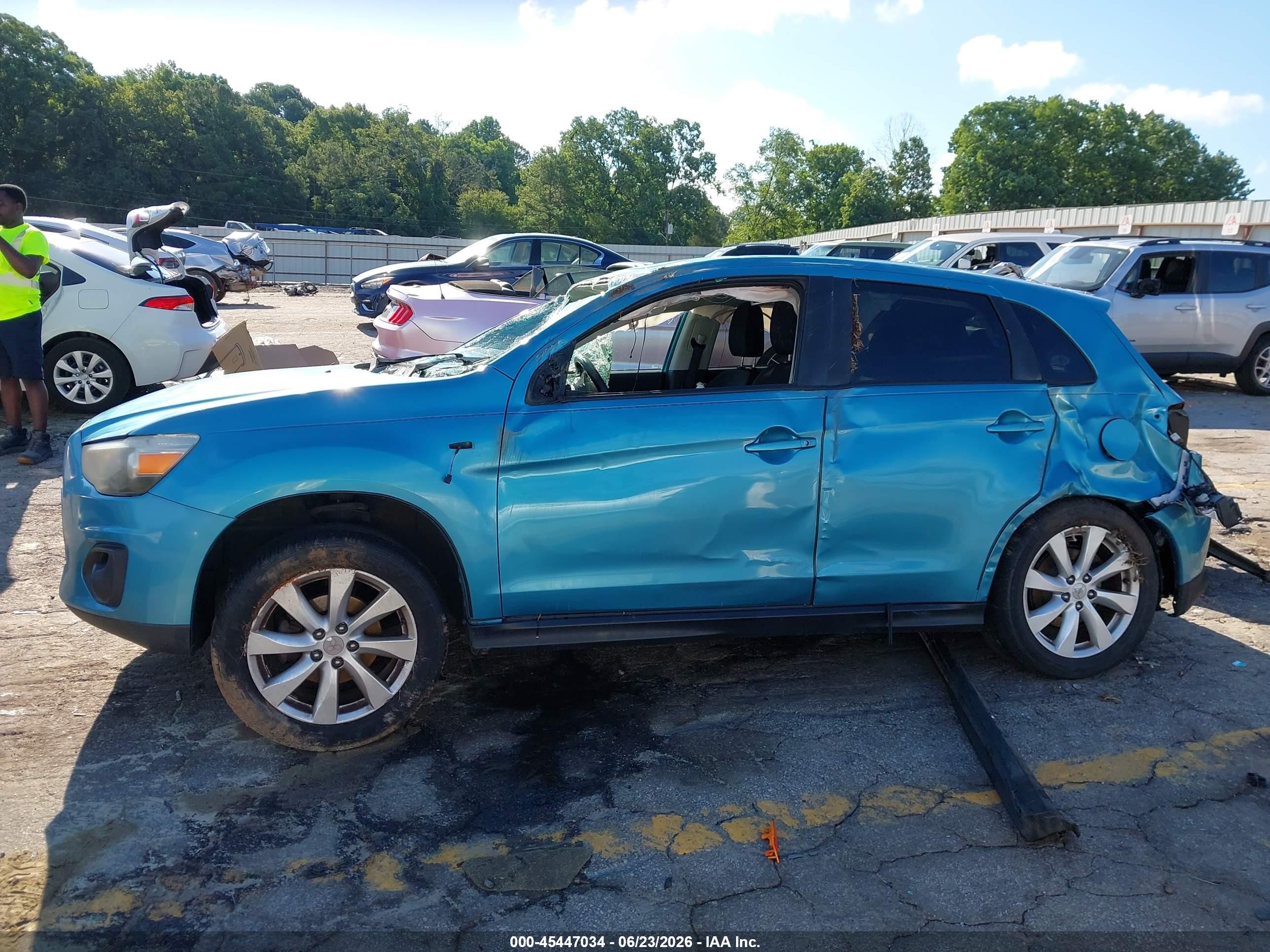 2014 Mitsubishi Outlander Sport Es Teal vin: 4A4AP3AU3EE006509