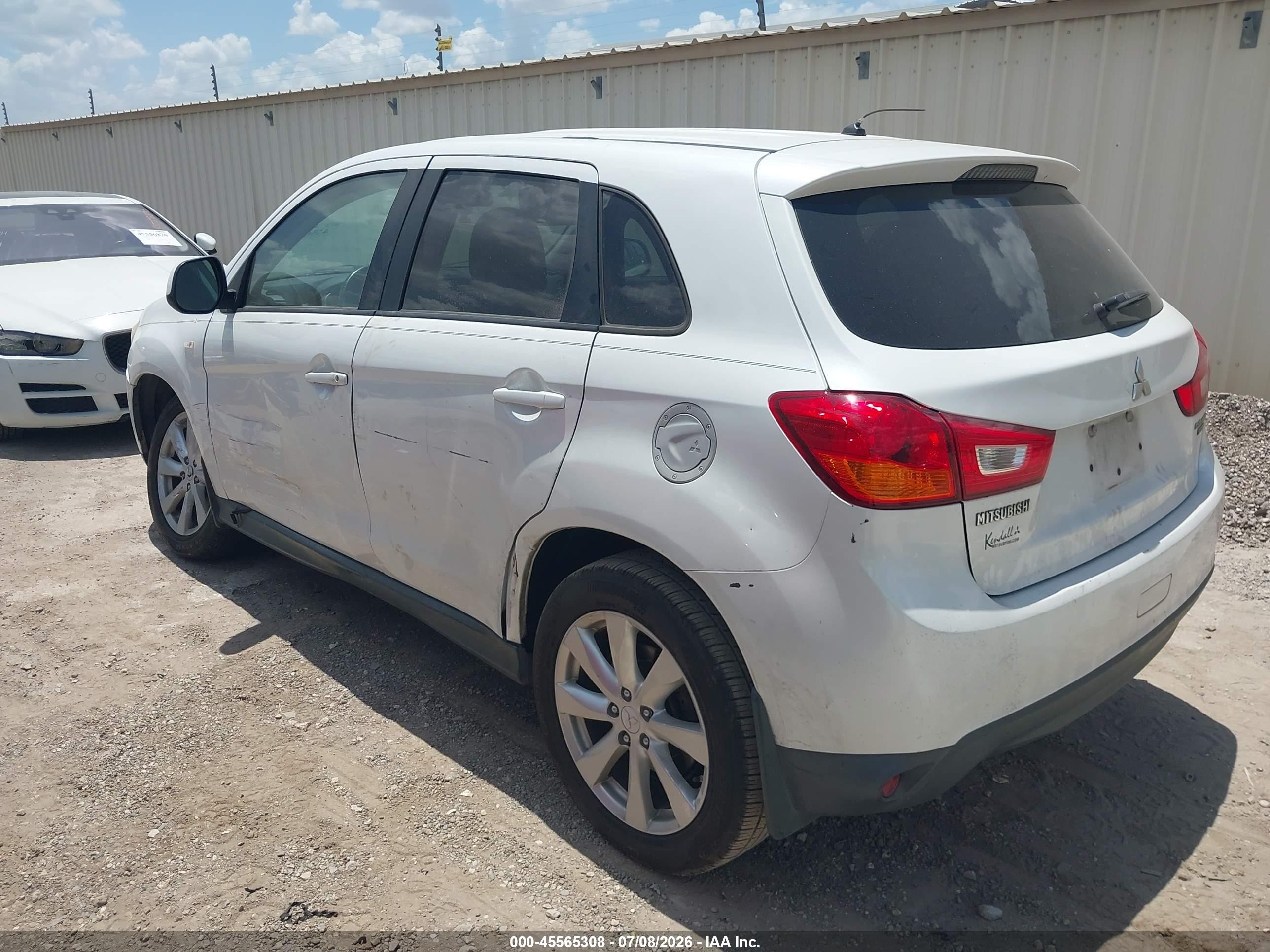 2014 Mitsubishi Outlander Sport Es White vin: 4A4AP3AU3EE019745
