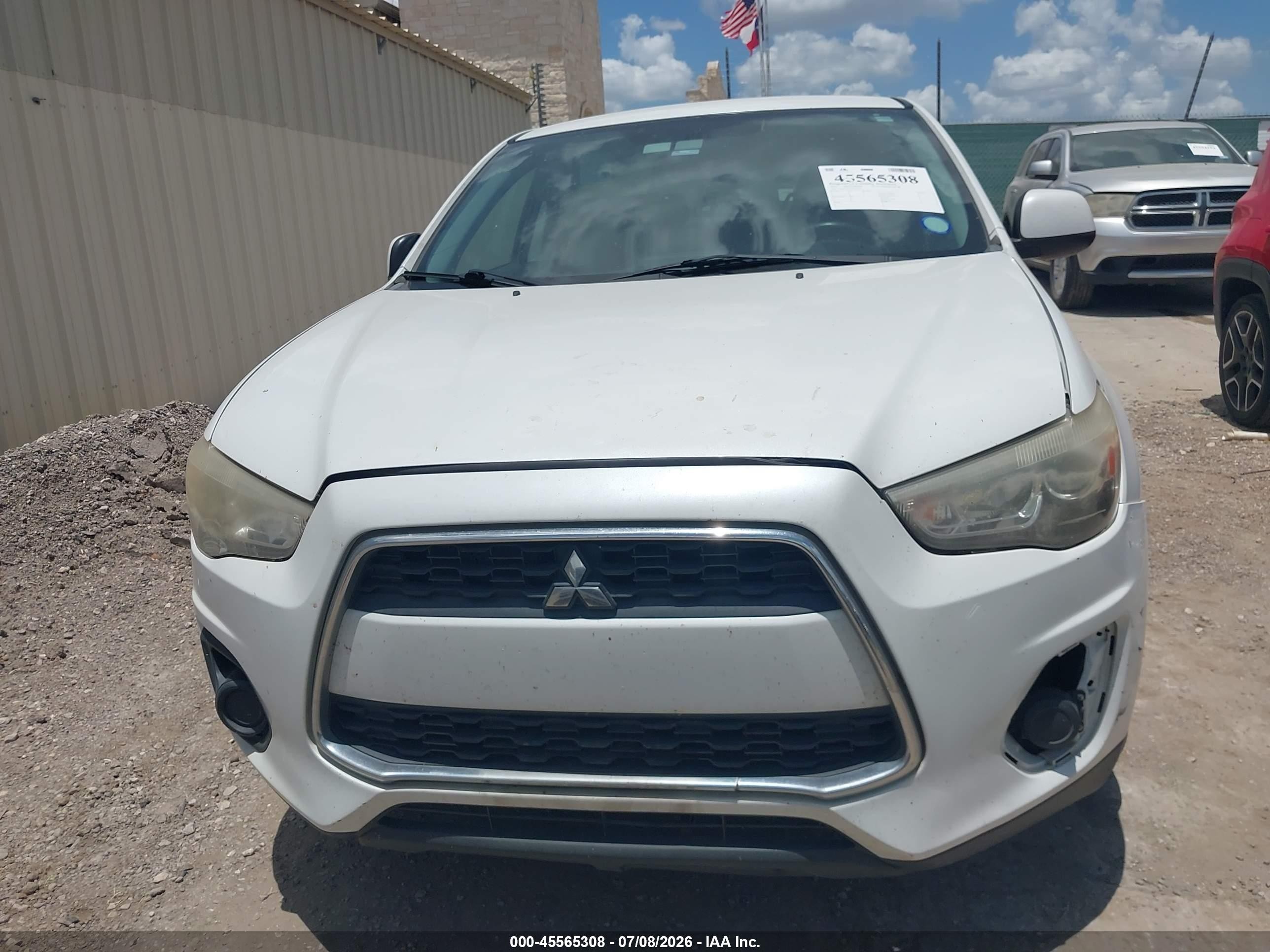 2014 Mitsubishi Outlander Sport Es White vin: 4A4AP3AU3EE019745